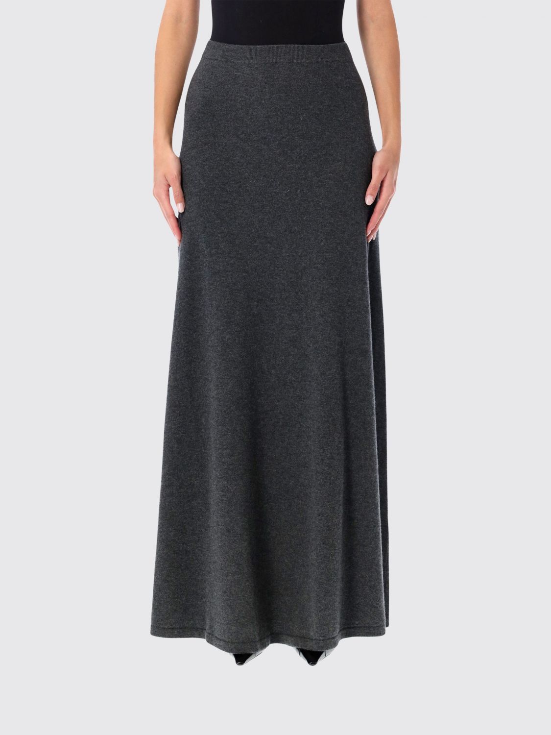 Balenciaga Wool Maxi Skirt In Gray