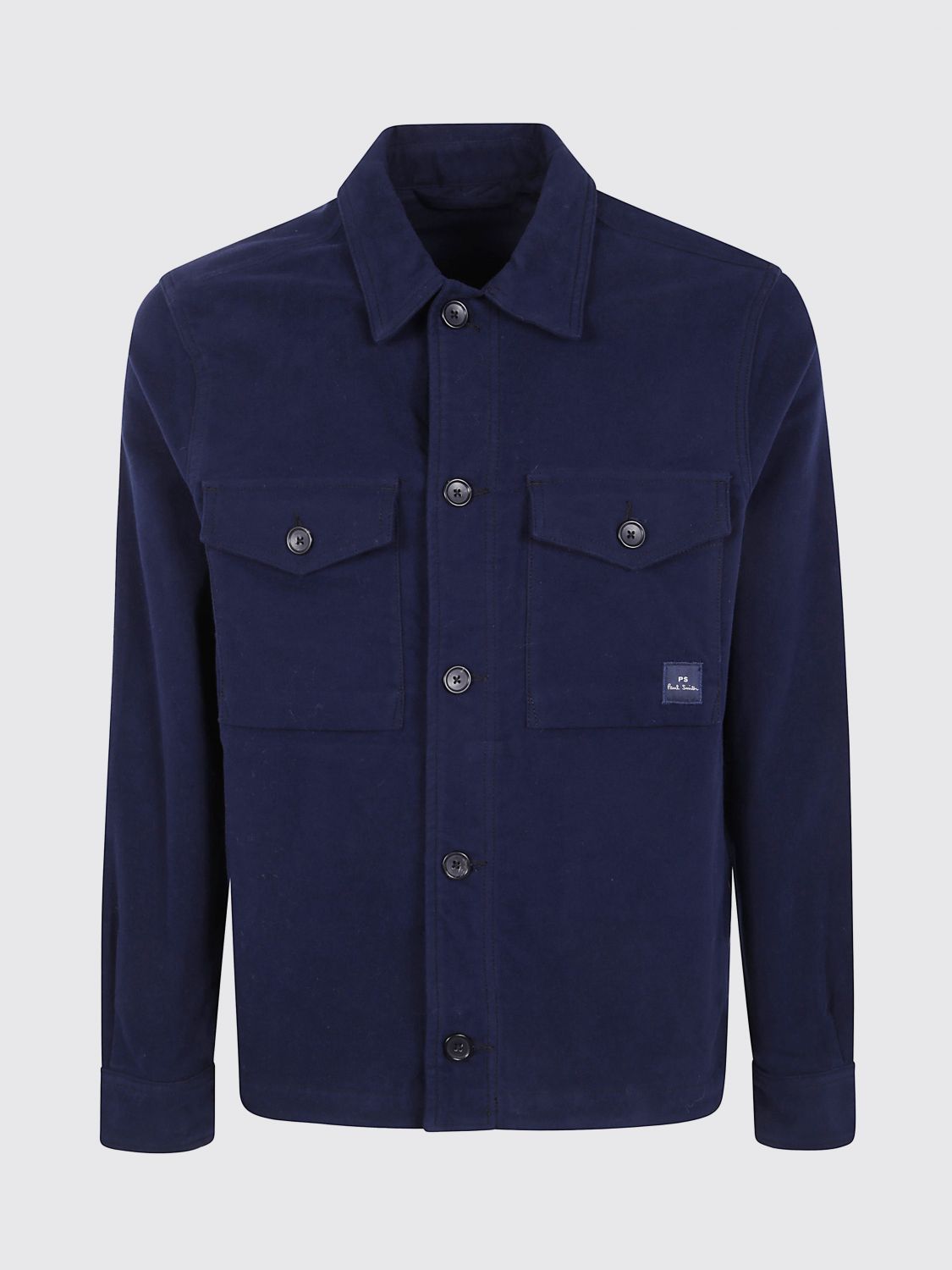 Paul Smith Military Style Overshirt Jacket For Men In Blue