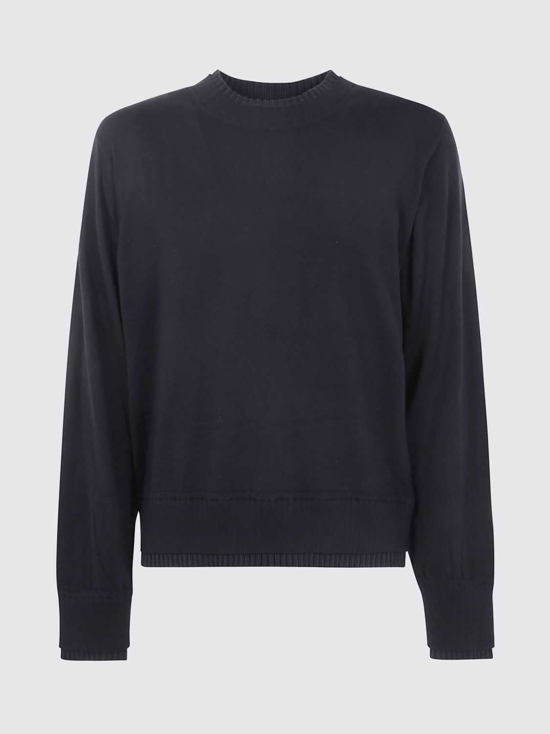 Sacai Cashmere Cotton Knit Pullover In Blue