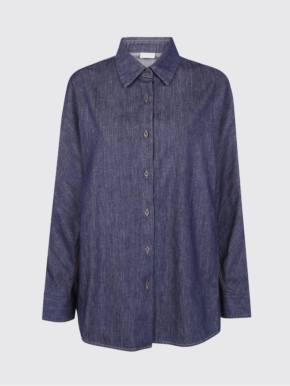 Dries Van Noten Contrast-stitching Denim Shirt In Blue