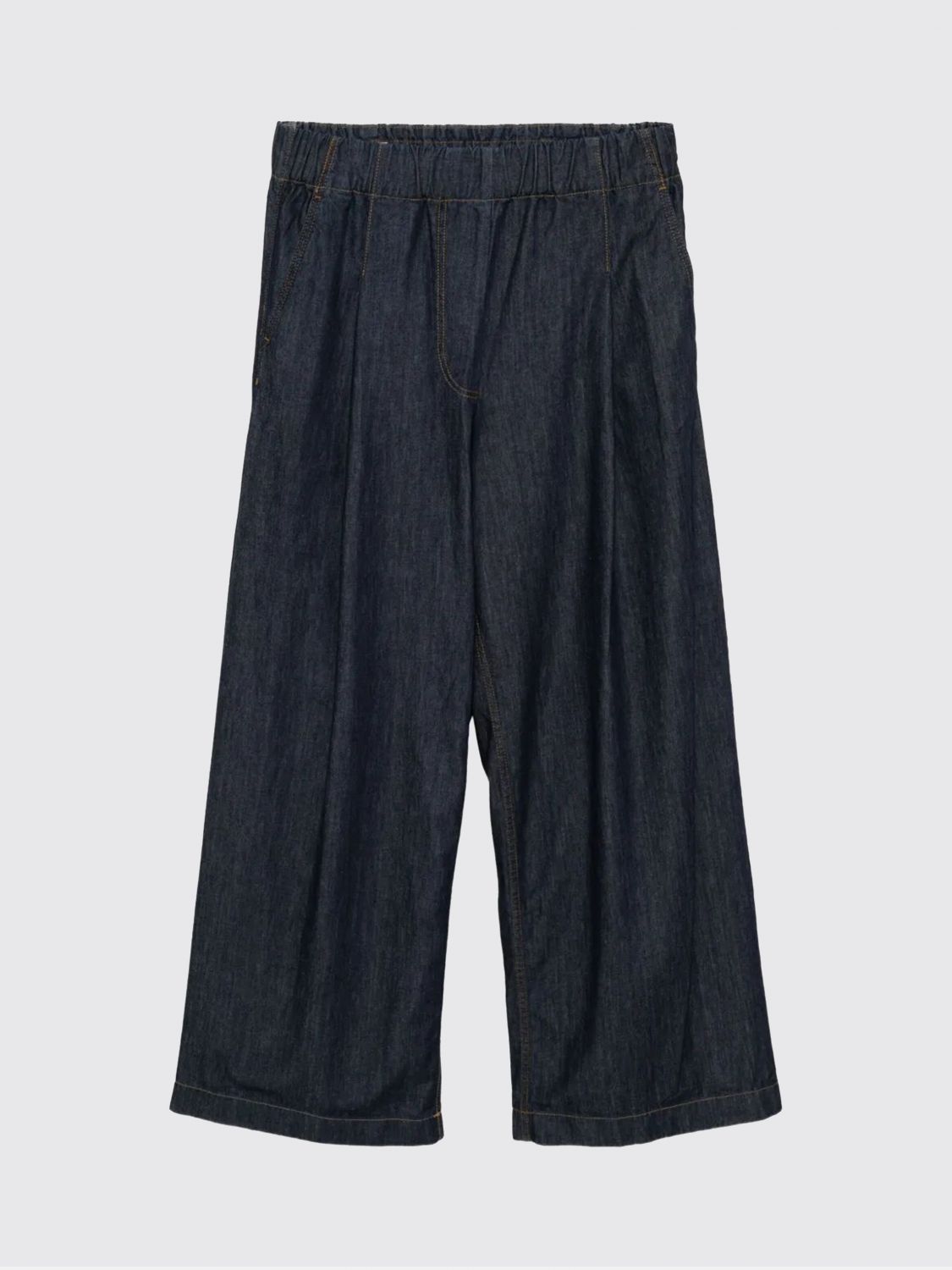 Dries Van Noten Wide Leg Denim Trousers And Pockets In Blue