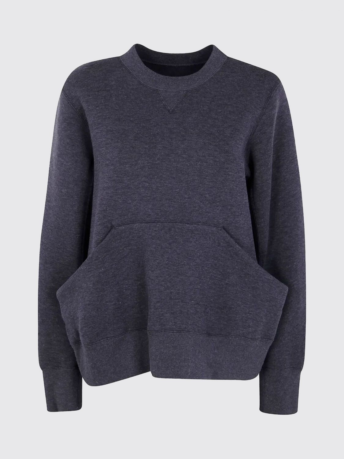 Sacai Kangoroo-pocket Cotton Sweatshirt In Gray