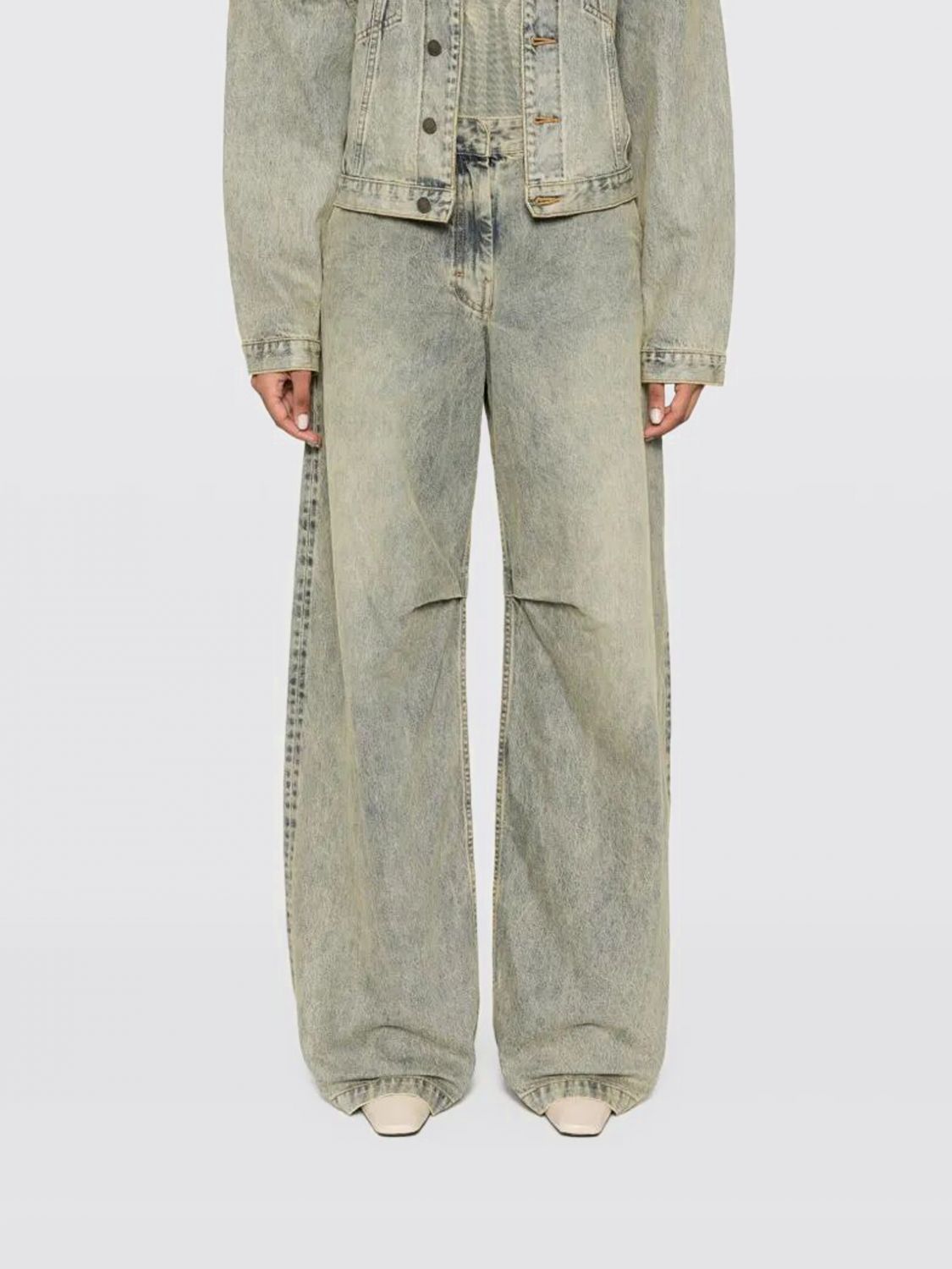 Entire Studios 'cuff Surface Wave' Jeans In Green