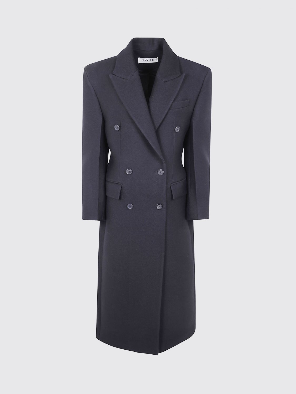 Rohe Róhe Hourglass Wool Coat In Black
