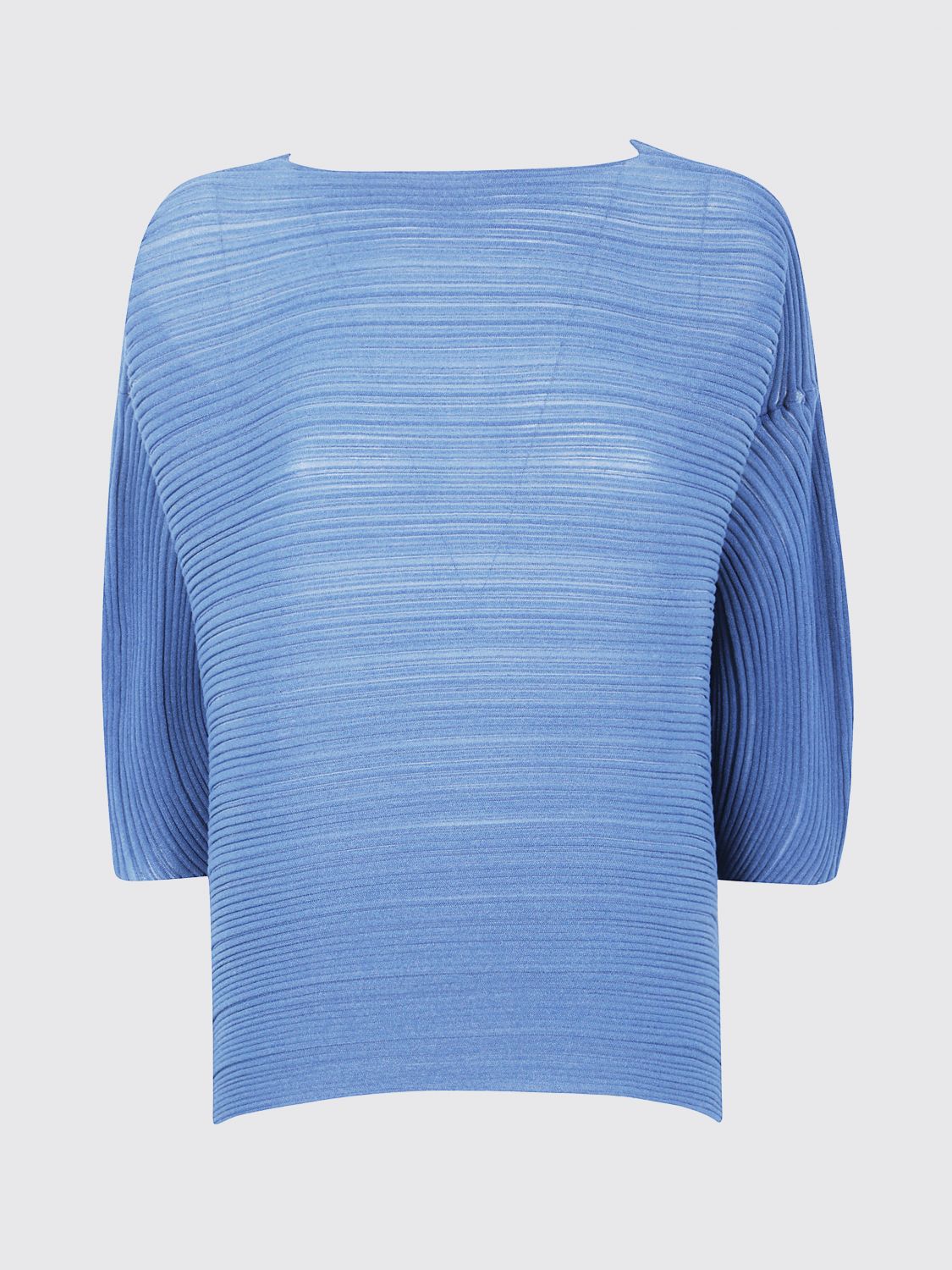 Issey Miyake Pleated T-shirt In Blue