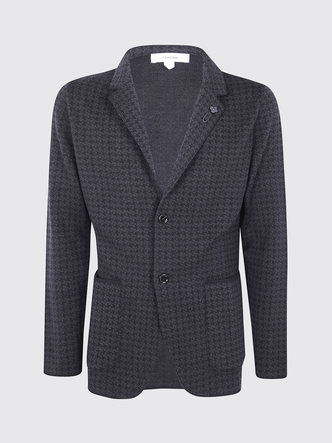 Lardini Houndstooth Three-button Jacket In Black