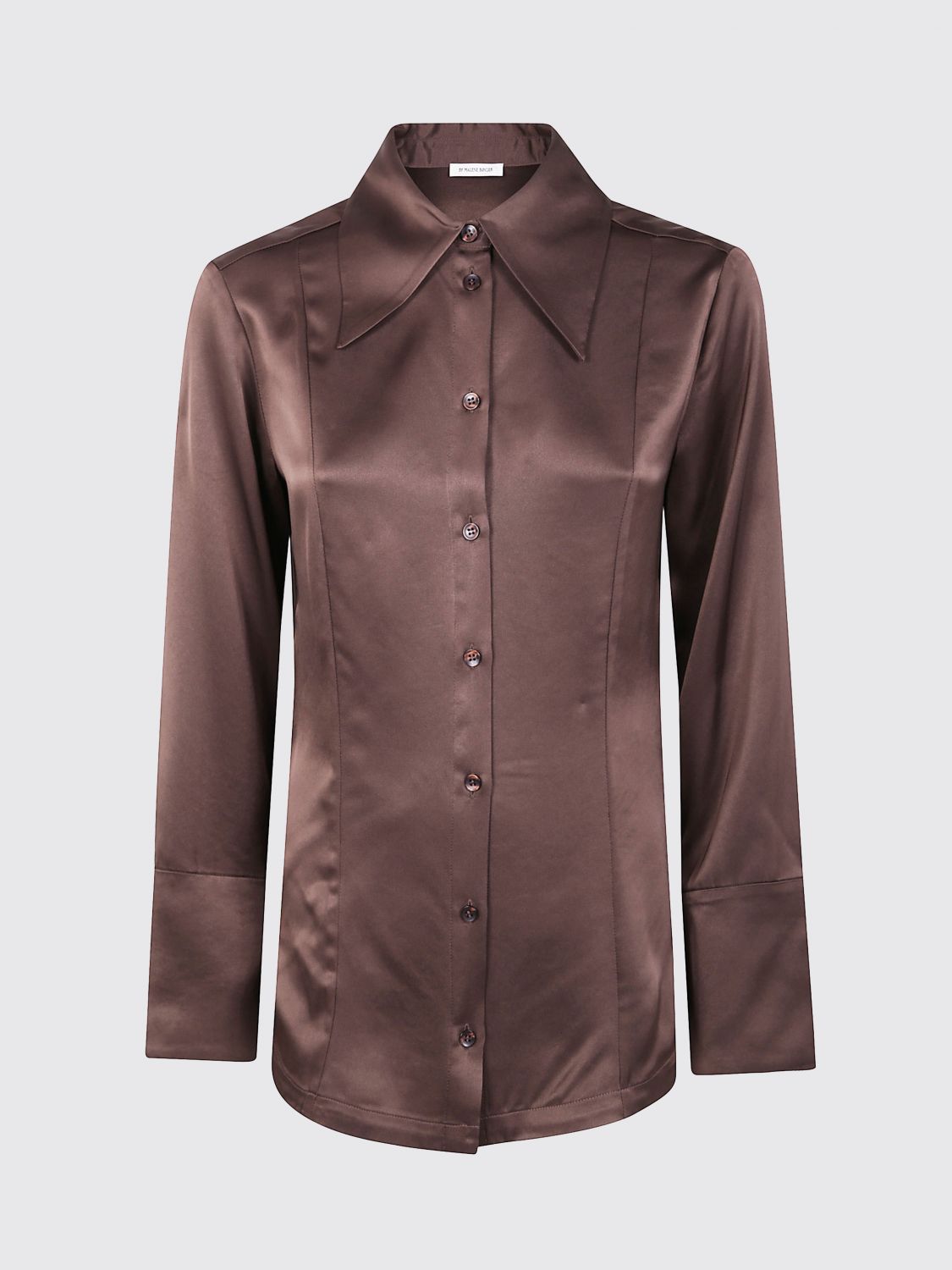 By Malene Birger Rosiannas Wide-collar Shirt In Brown