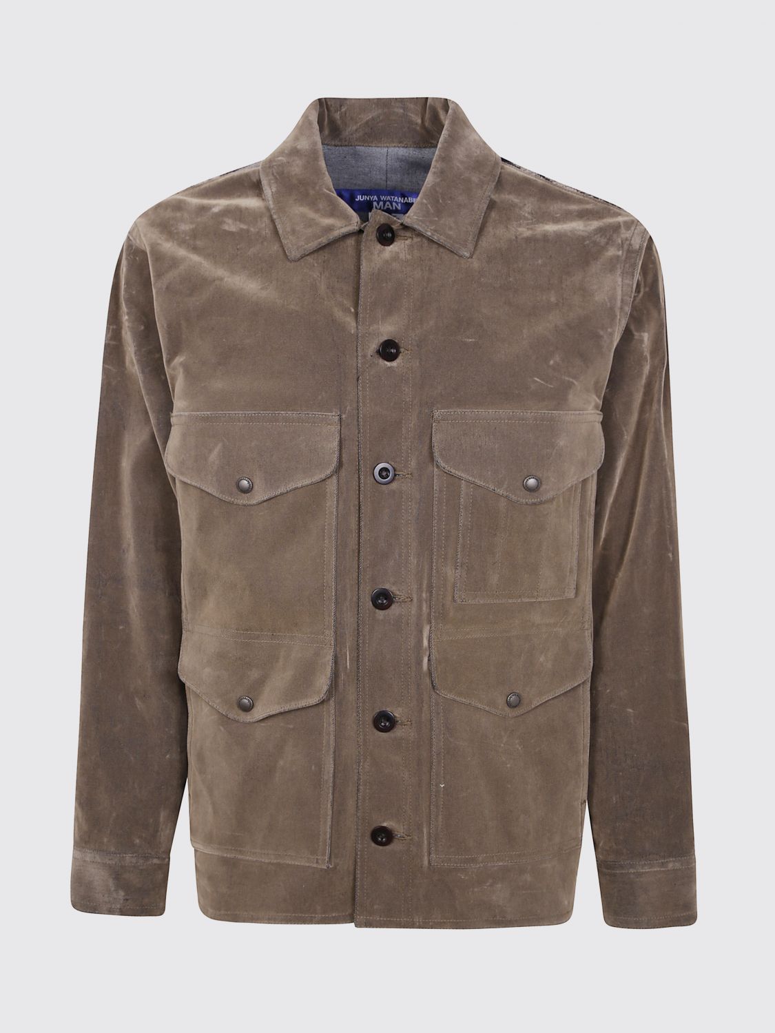 Junya Watanabe Collared Jacket With Long Sleeves And Pockets In Brown