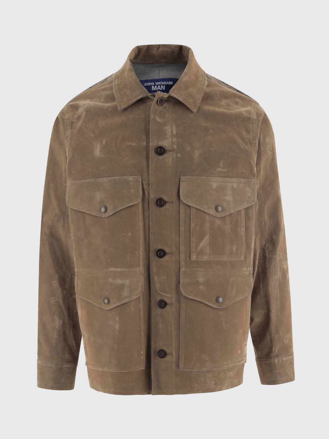 Junya Watanabe Collared Jacket With Long Sleeves And Pockets In Brown