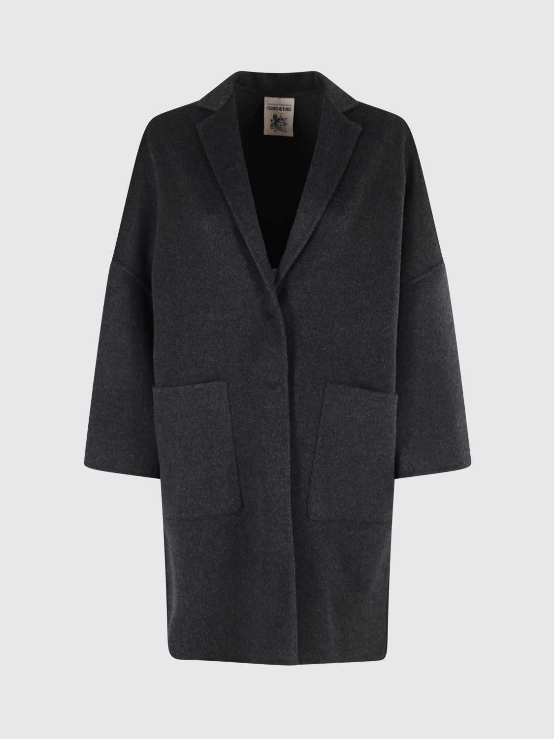 Semicouture Coat  Woman Color Charcoal In Gray