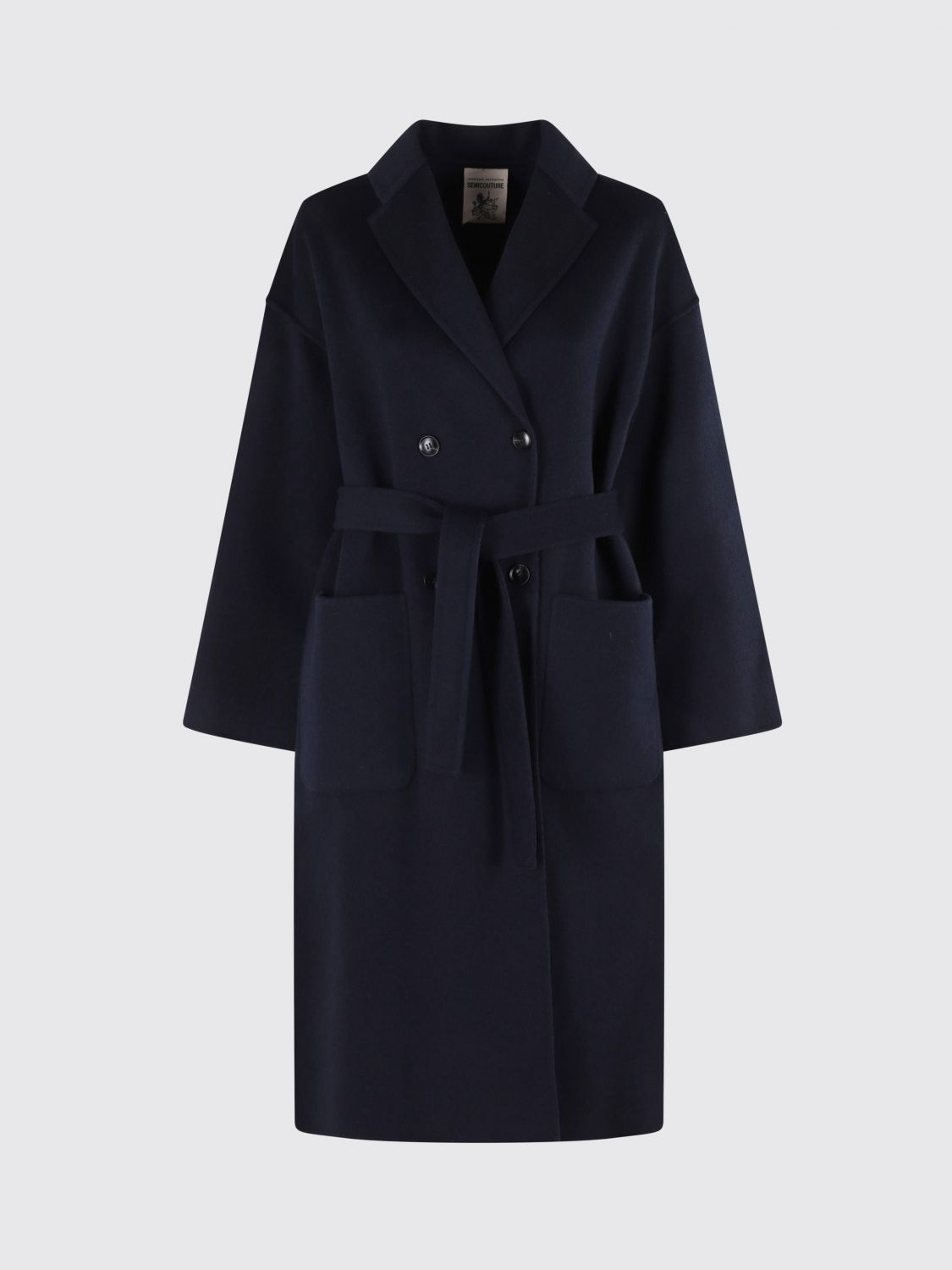 Semicouture Coat Woman Color Blue In Blue