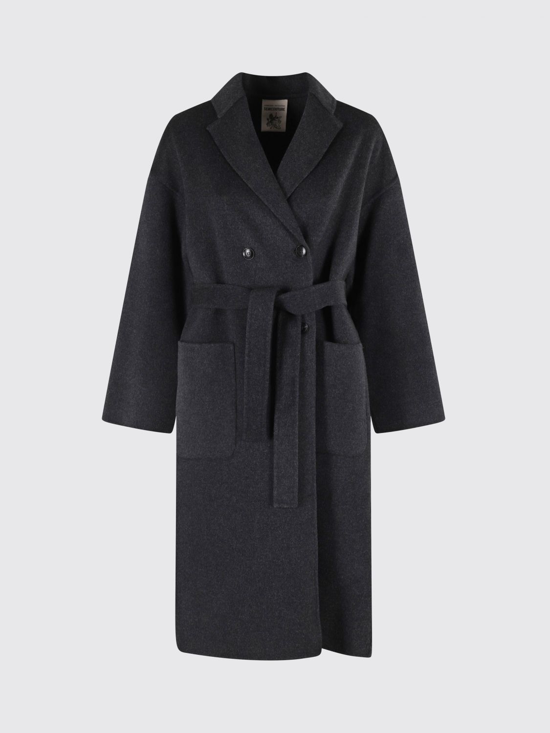 Semicouture Coat  Woman Color Charcoal In Gray