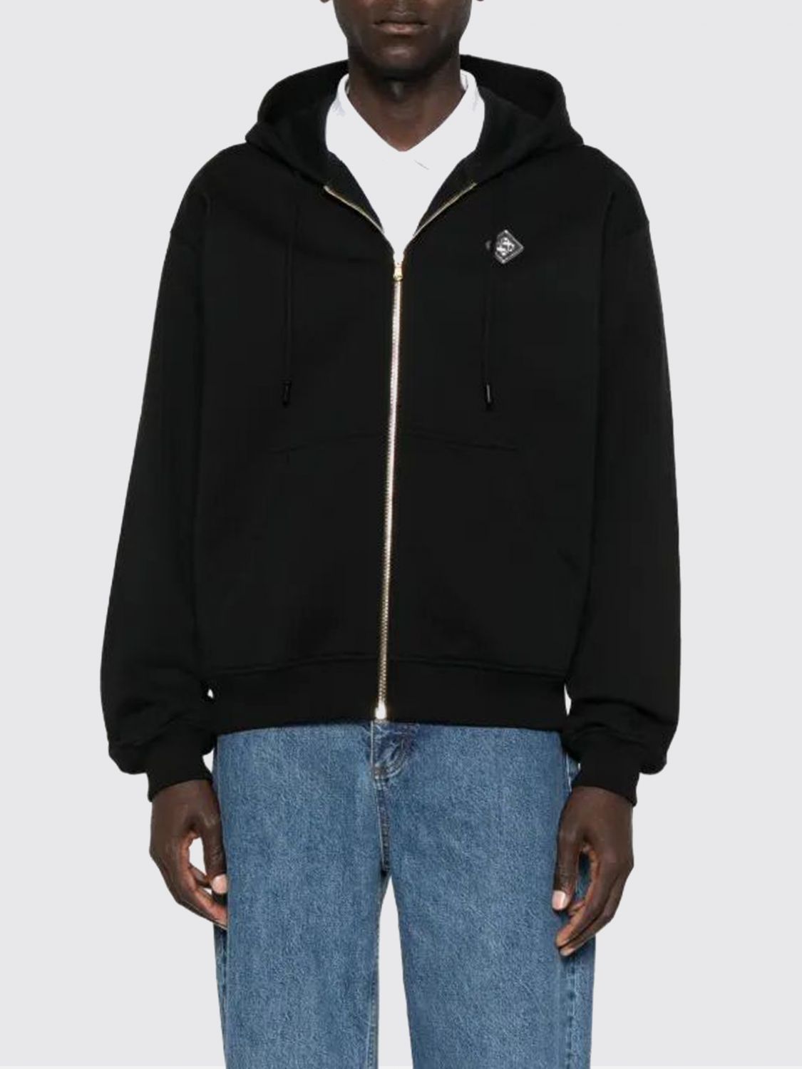 Casablanca "casa Chrome" Full Zip Hoodie In Black