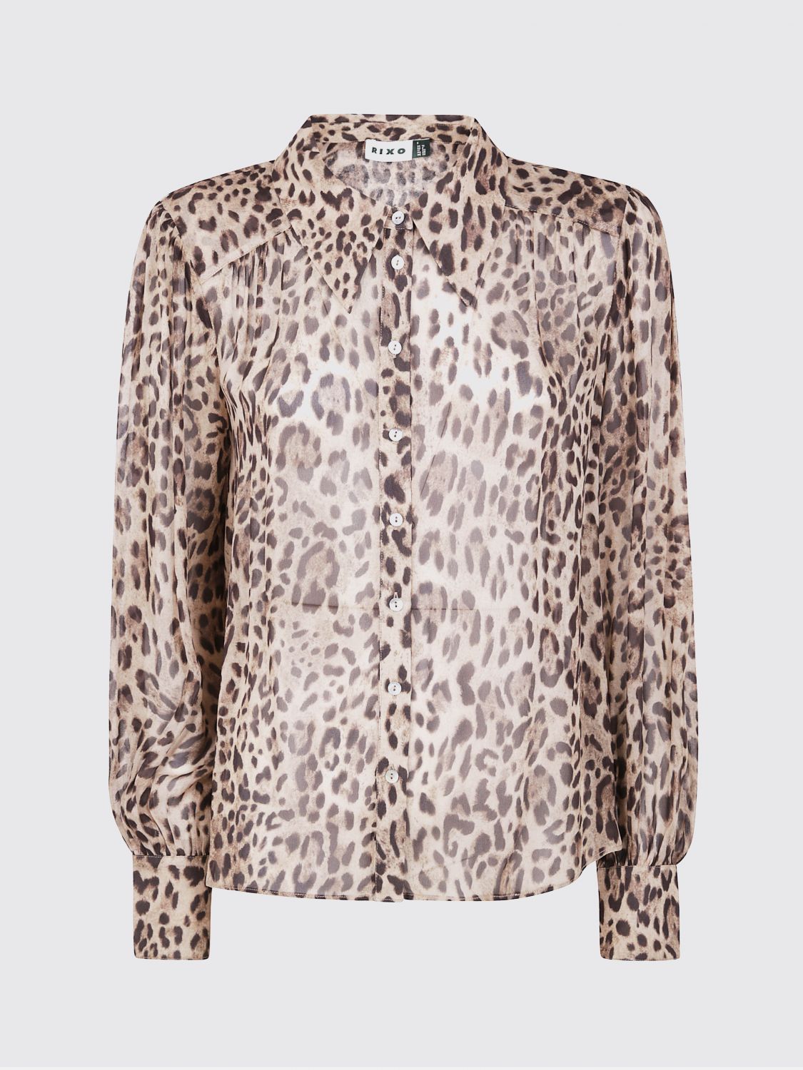 Rixo London Rixo "blake" Top Mila Leopard Brown In Brown