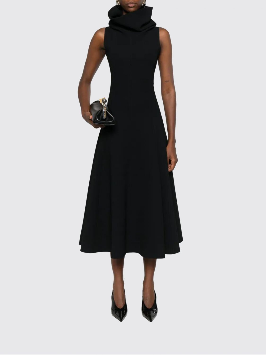 Jacquemus Nimes Triangle Flared Skirt Dress In Black