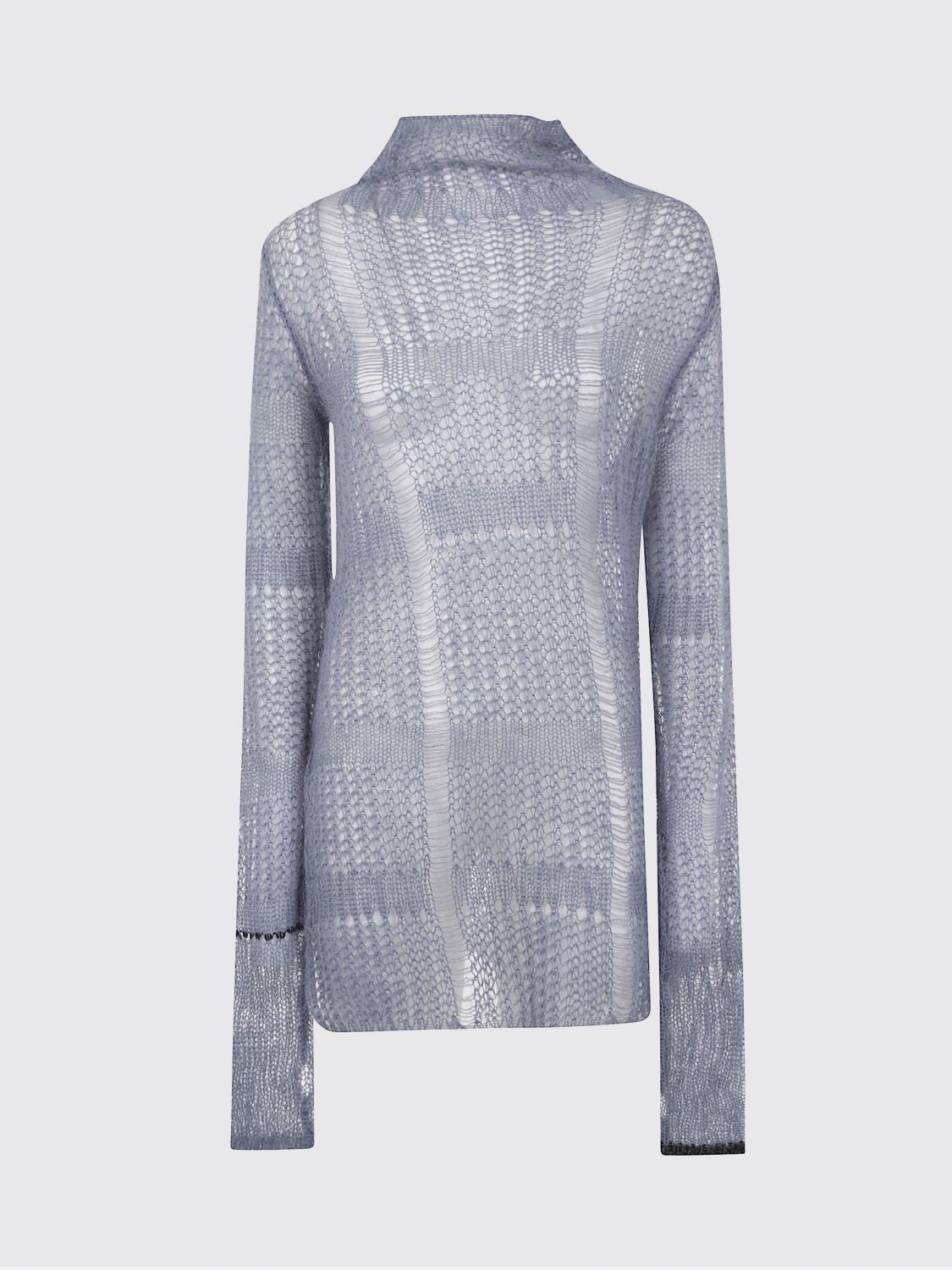 Y's Sheer Asymmetry Long Knit In Blue
