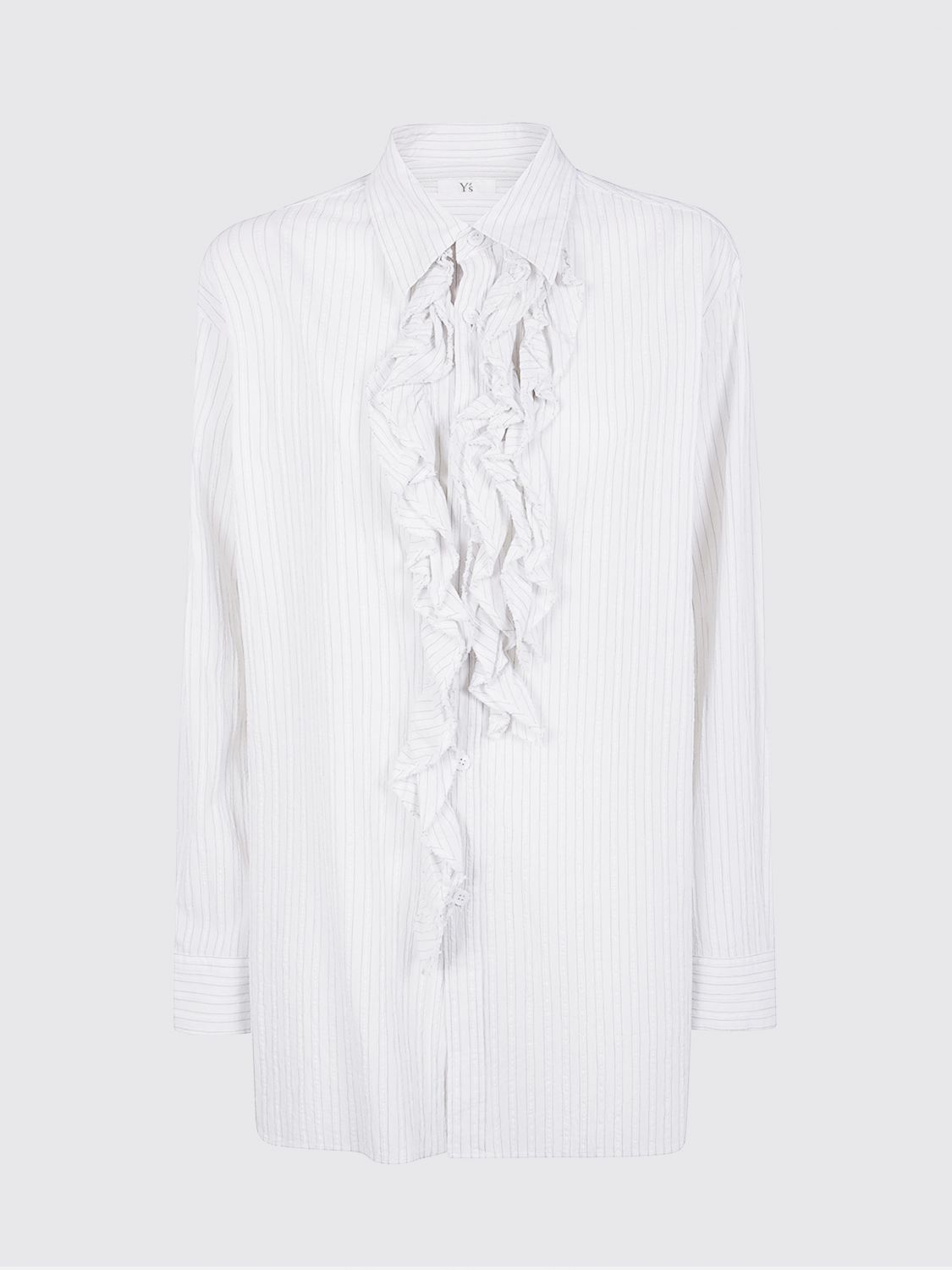 Y's Shirt Untrimmed Frill In White