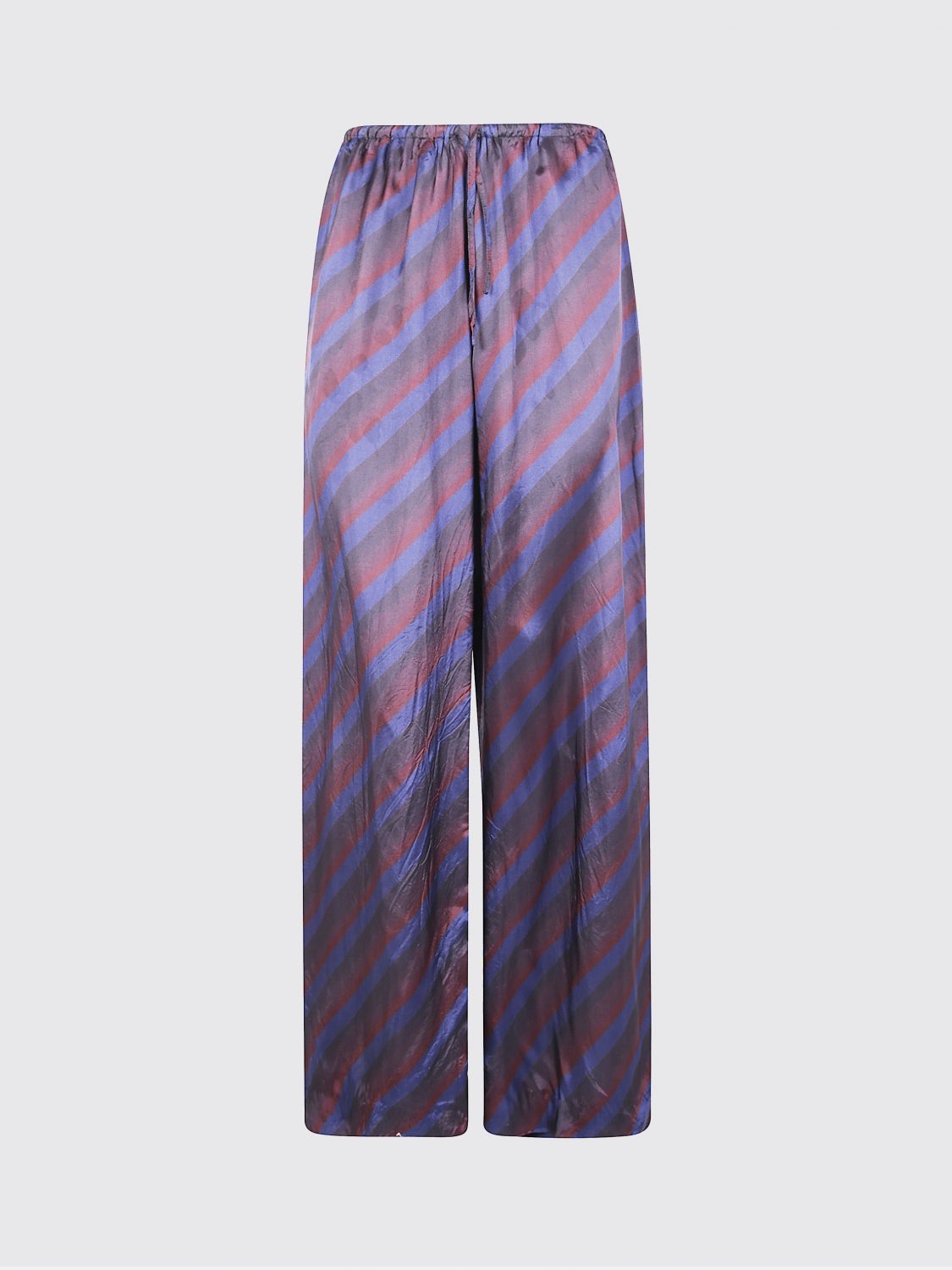 Dries Van Noten "puvis Bis Long 2256" Stripe Printed Trousers In Purple