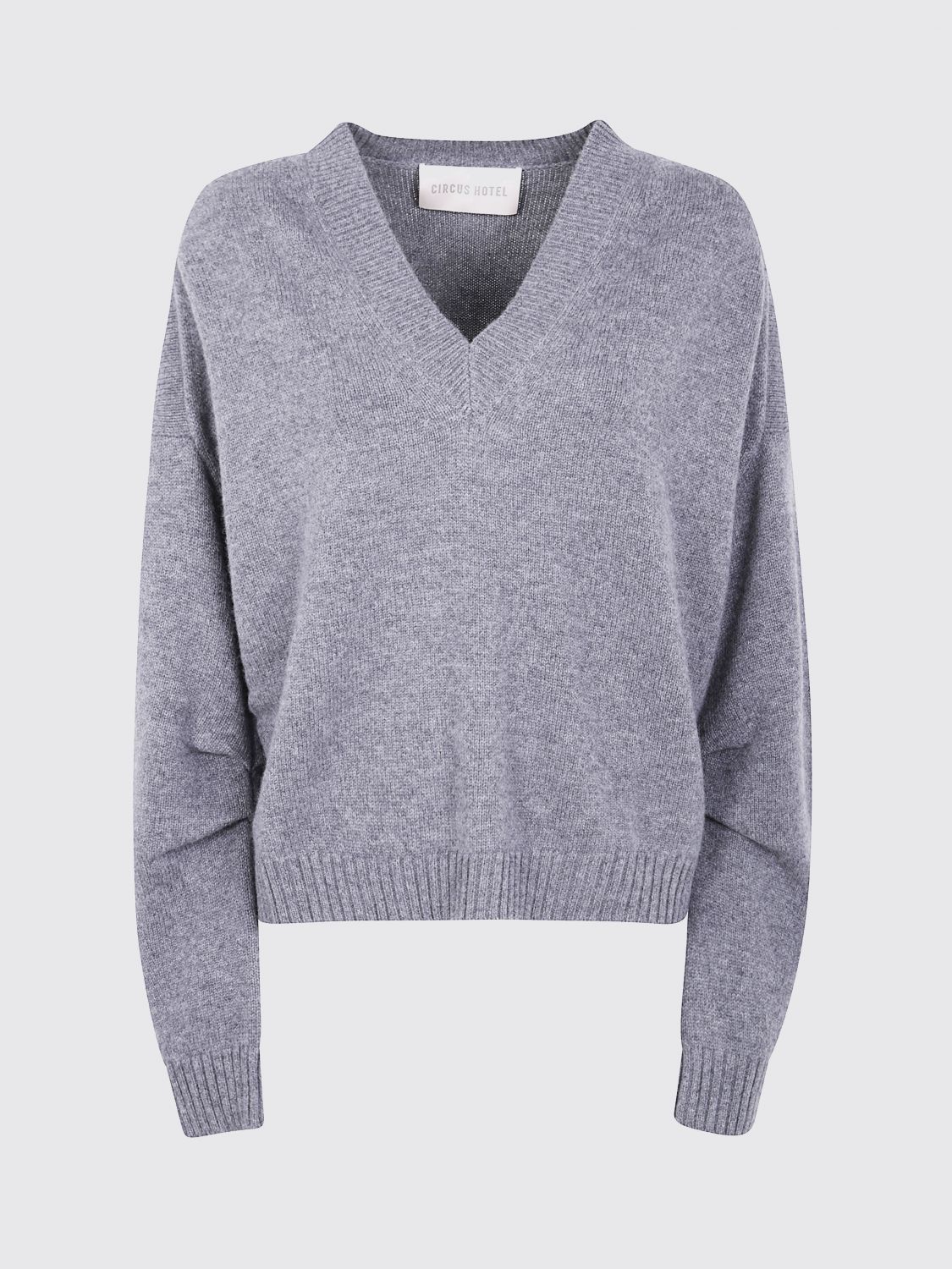 Circus Hotel V-neck Wool Sweater In Gray