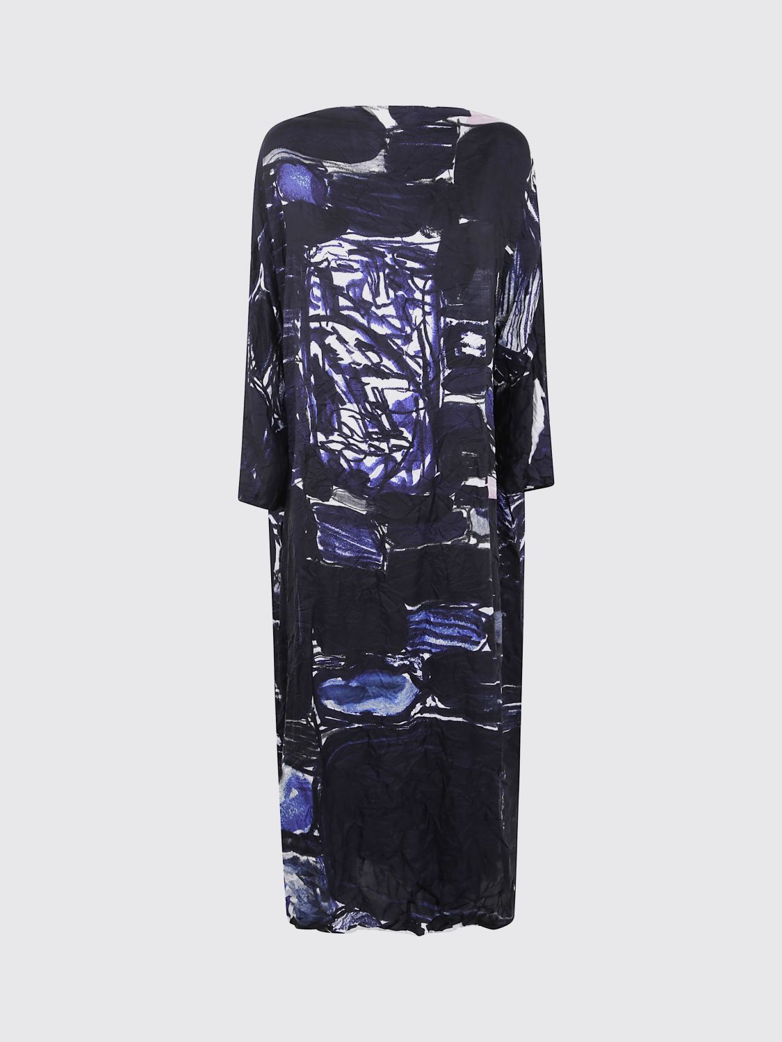 Daniela Gregis Abito Lunedì Washed Silk Fantasy Dress In Blue