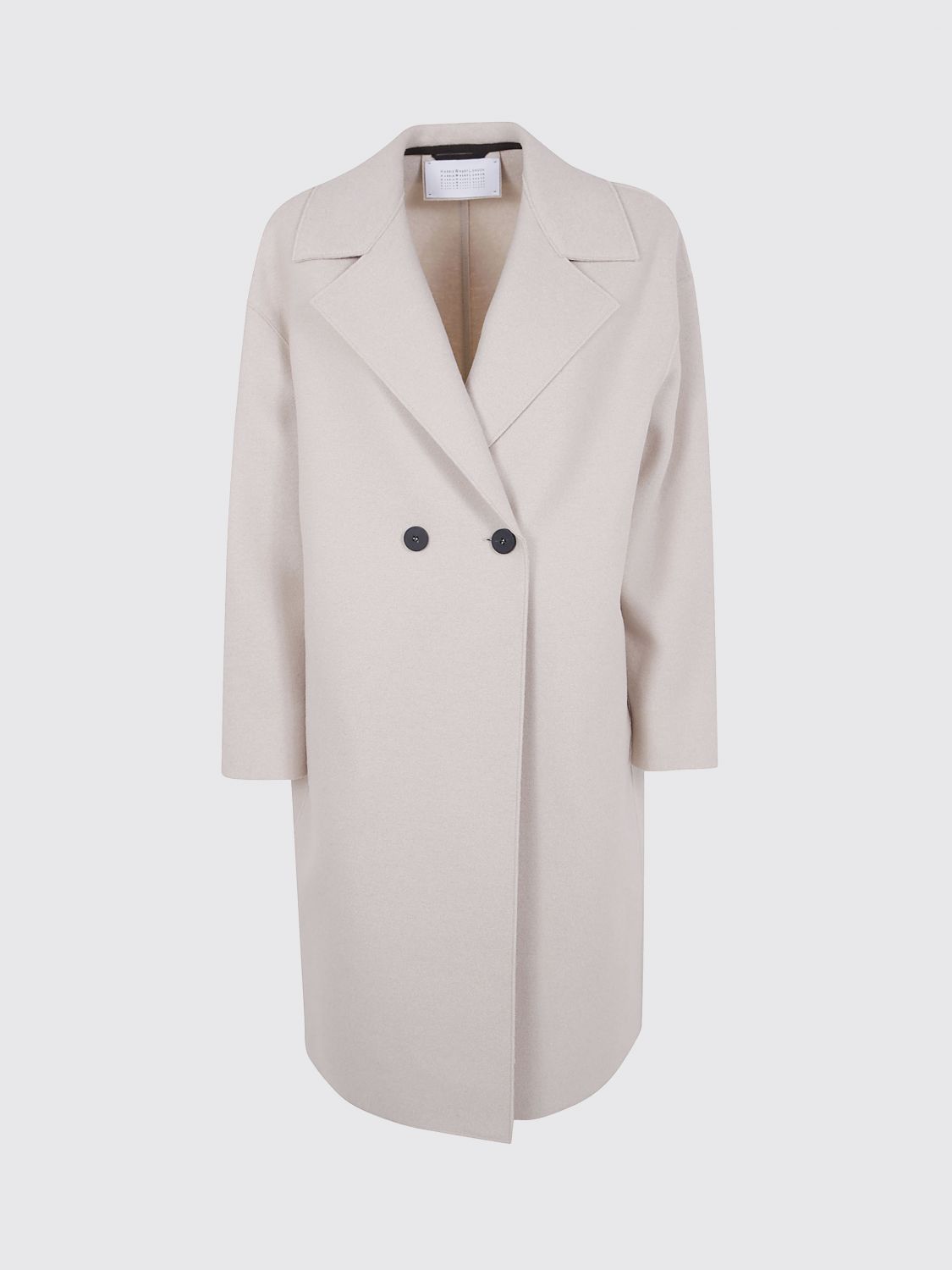Harris Wharf London Women Dropped Shoulder Double Breasted Coat Presse In Neutral