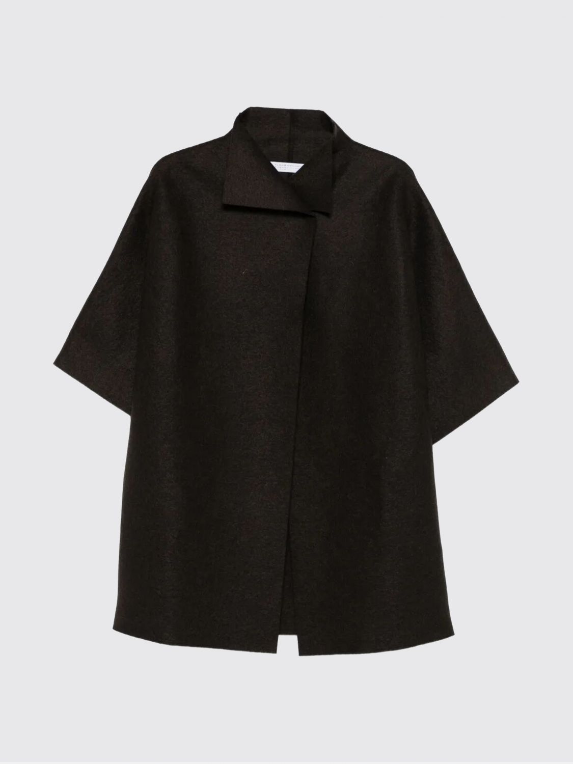 Harris Wharf London Short-sleeve Collared Coat In Brown