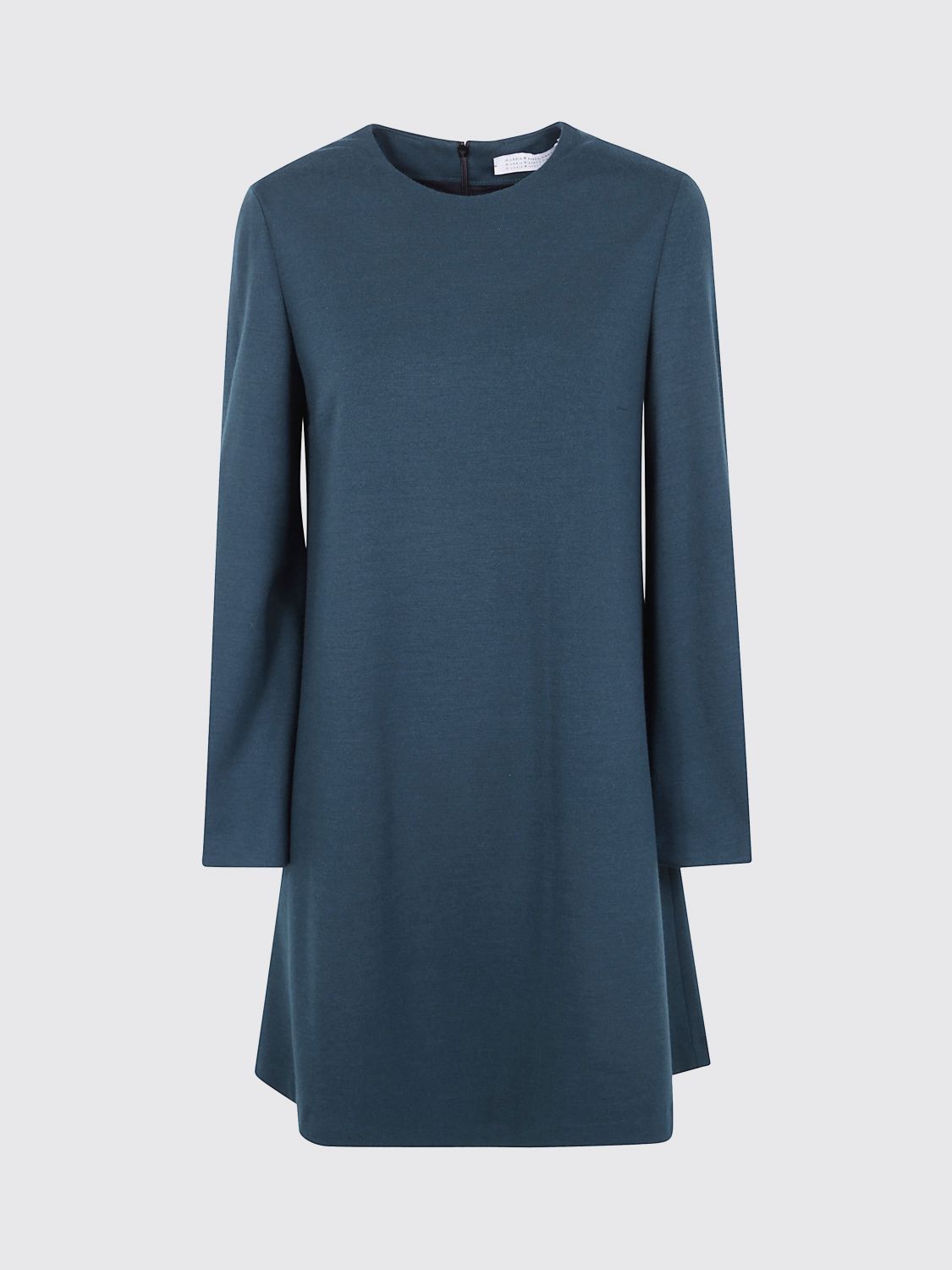 Harris Wharf London Long-sleeved Wool Day Dress In Green