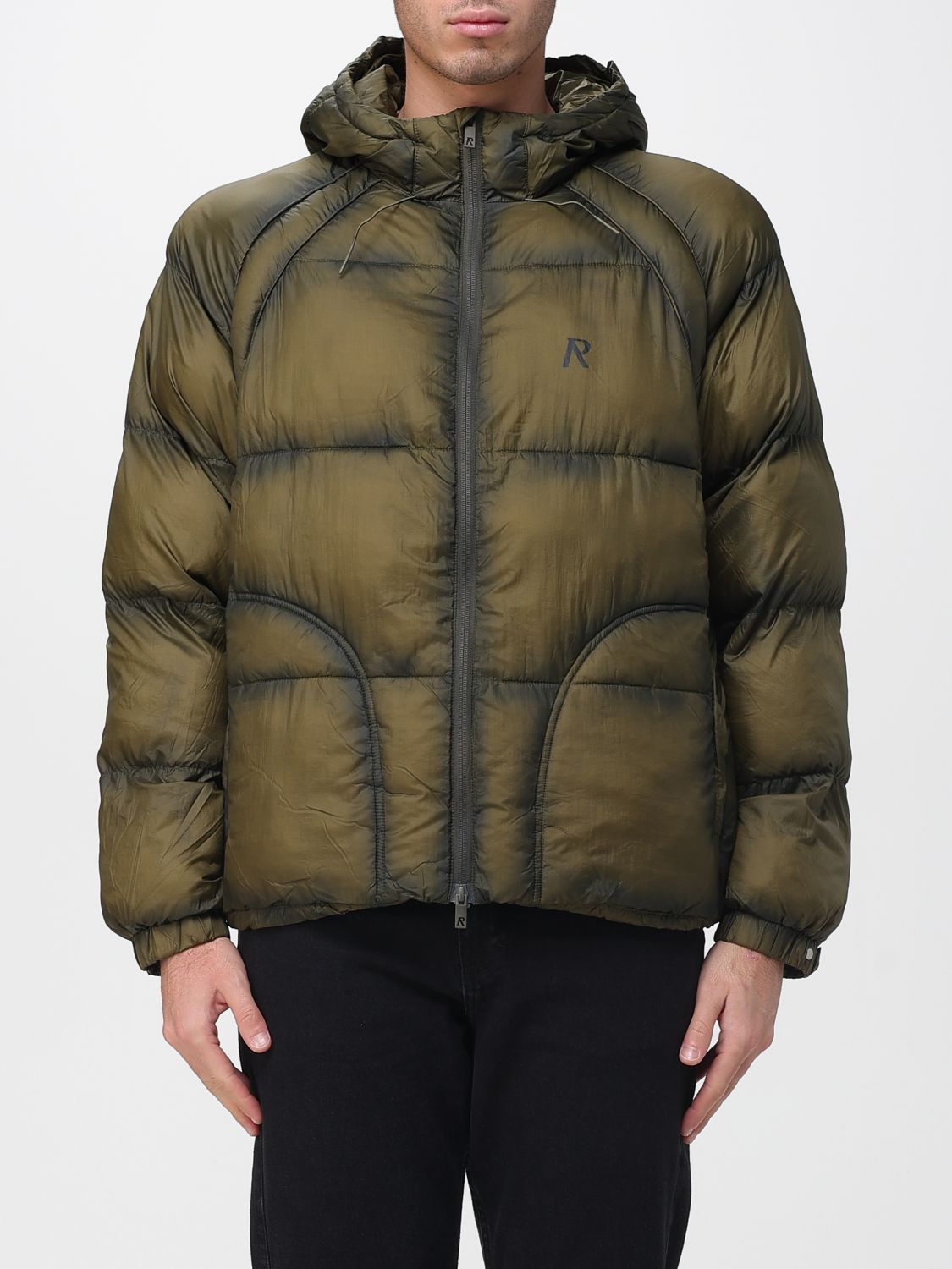 Represent Padded And Quilted Down Jacket In Green