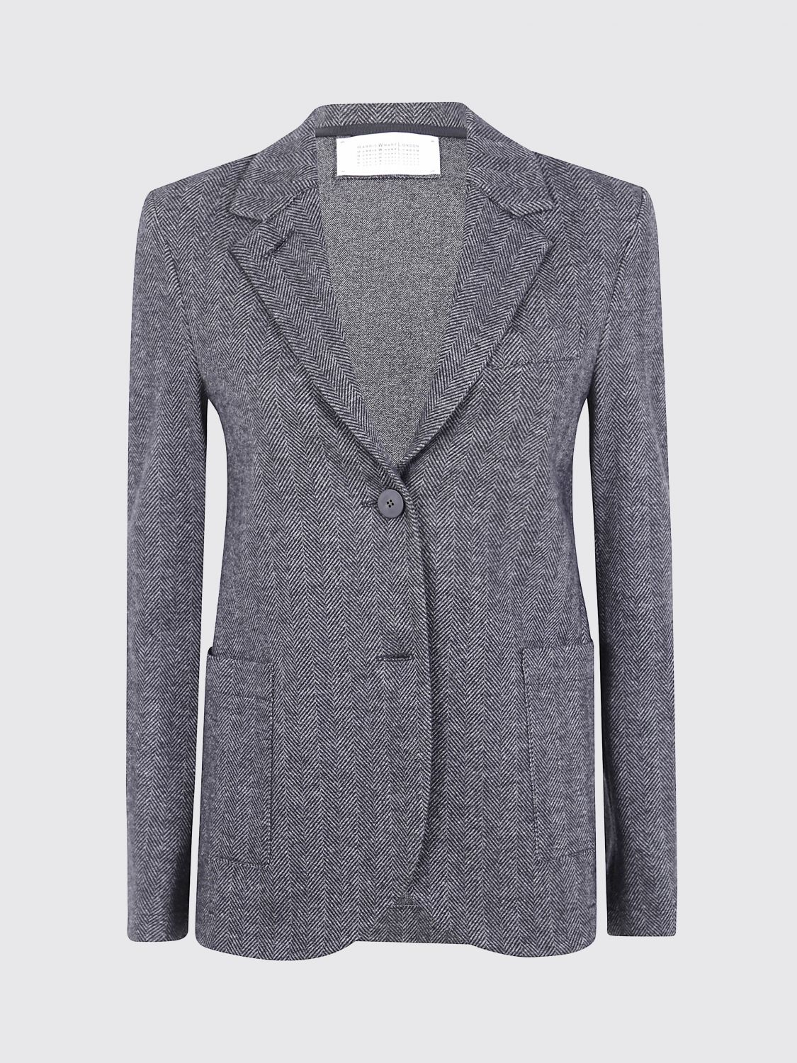 Harris Wharf London Herringbone-pattern Wool Jacket In Gray