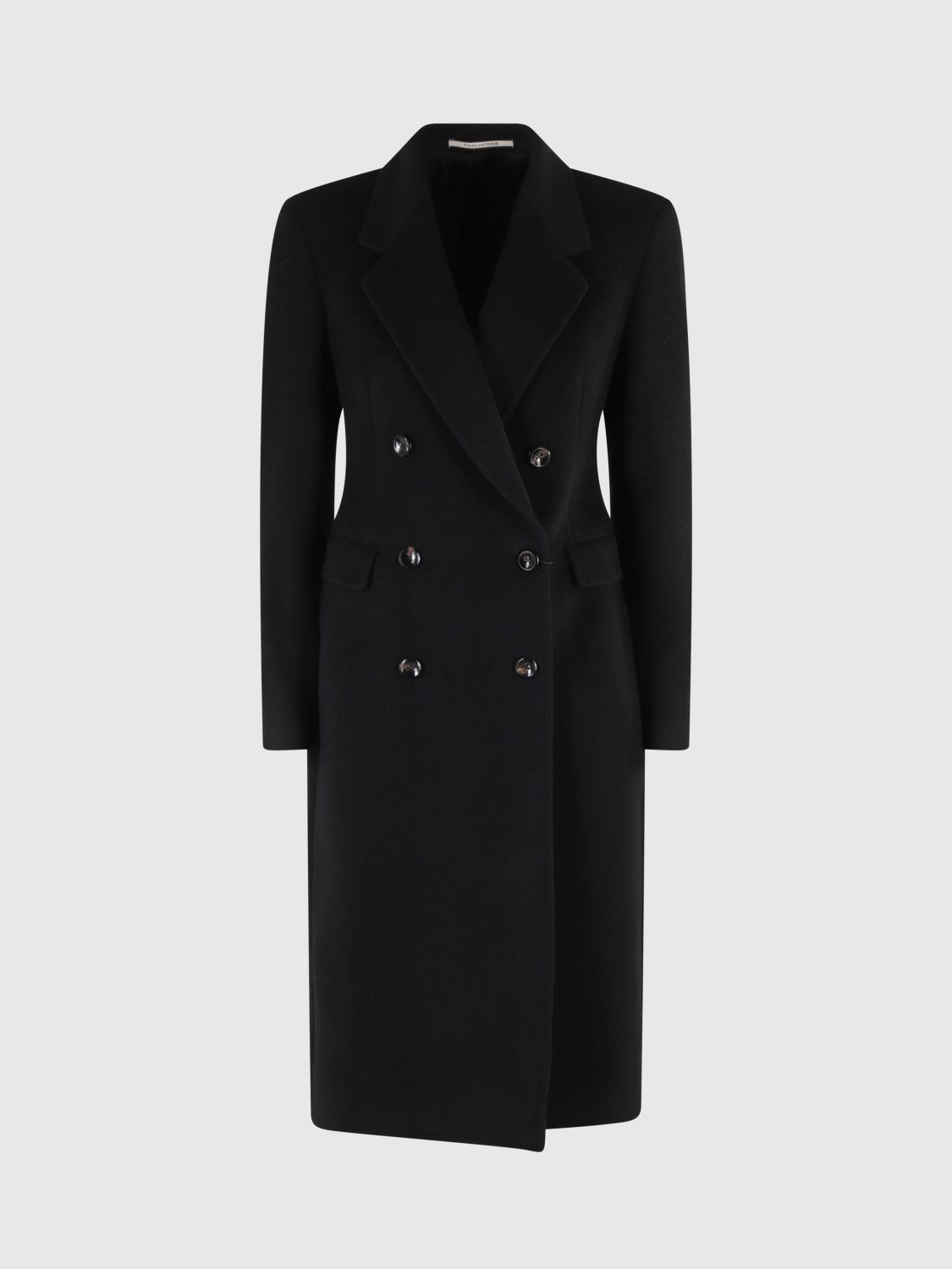 Tagliatore Double-breasted Jacket With Structured Shoulders And Flap Pockets In Black
