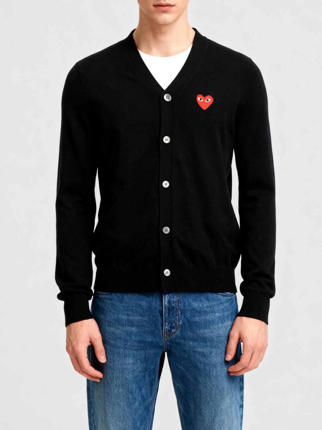 Cardigan di lana con logo Comme Des Garçons Play