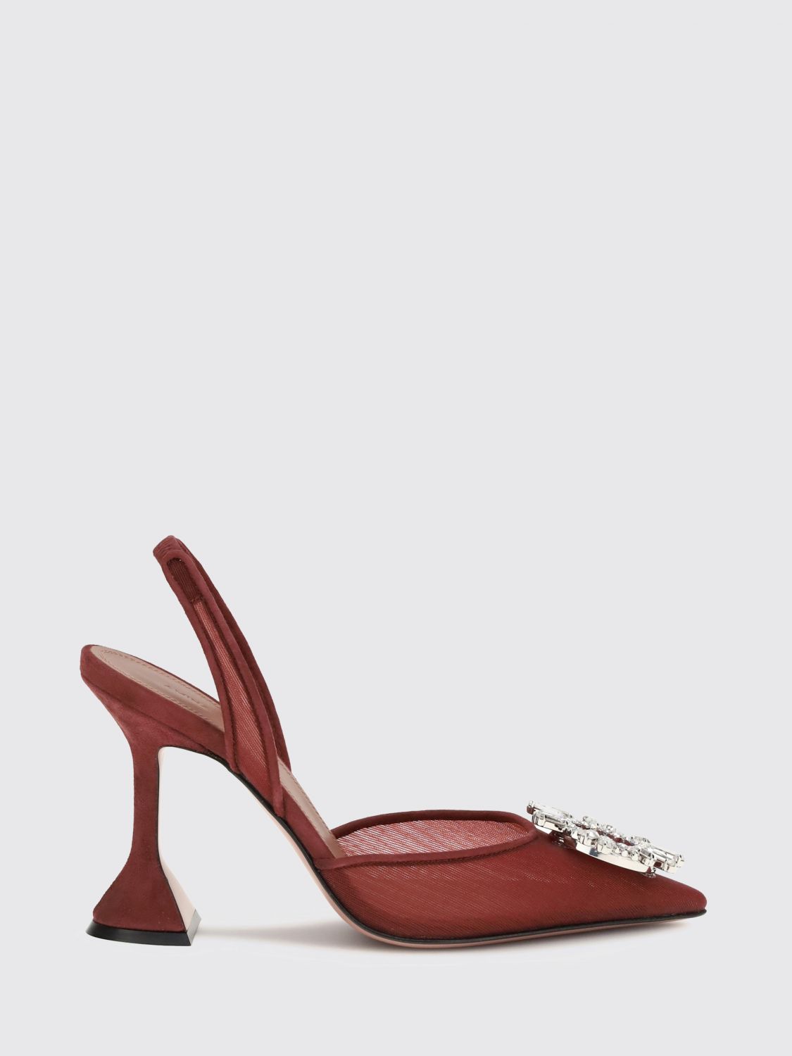 Amina Muaddi 95mm Begum Crystal-embellished Heeled Sandals In Red