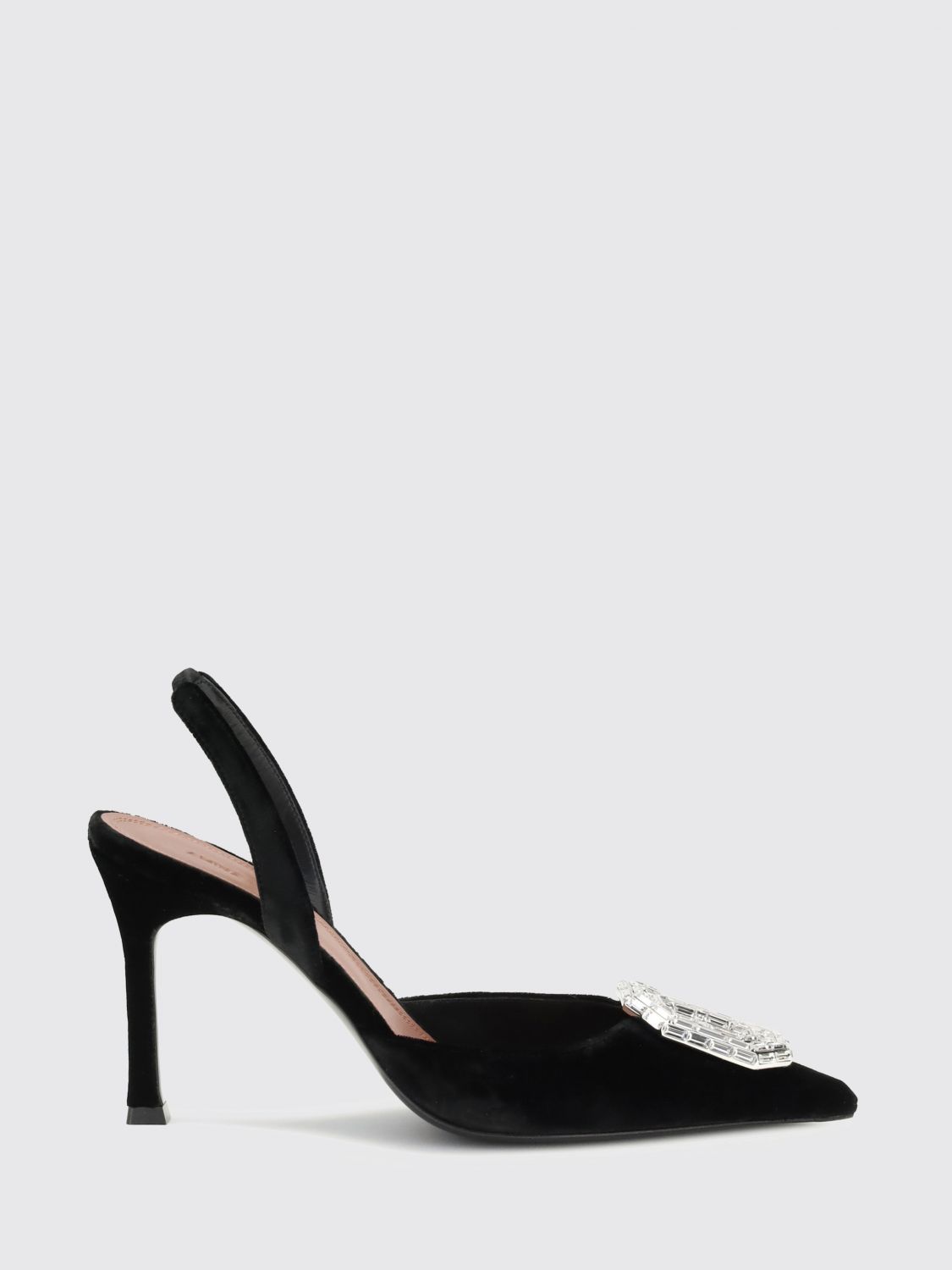 Amina Muaddi 90mm Camelia Crystal-embellished Slingback Pumps In Black