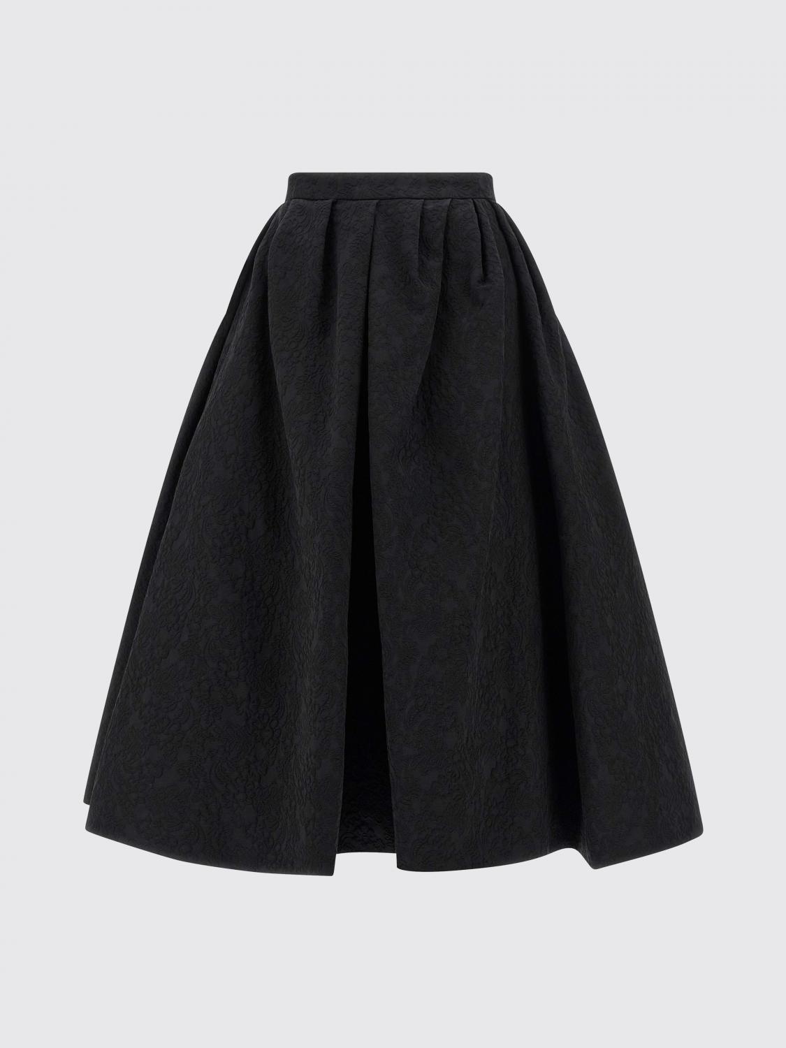 Carolina Herrera High-waisted A-line Textured Pleated Skirt In Black
