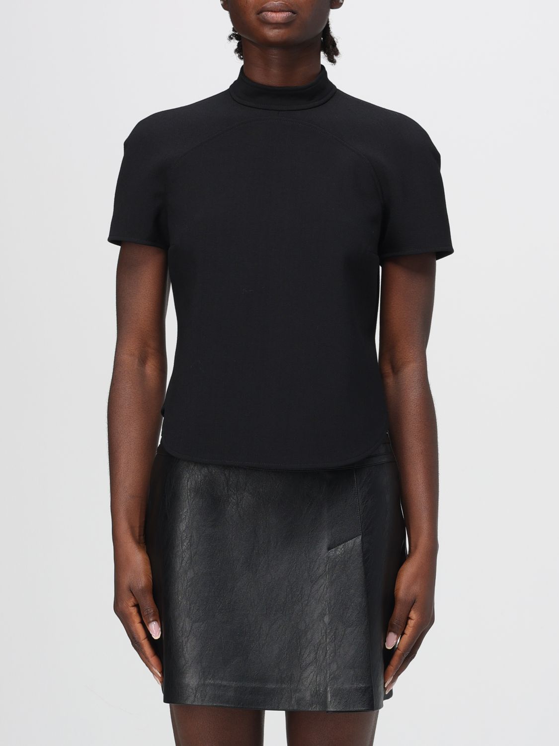 Courrèges Top Woman Color Black In Animal Print