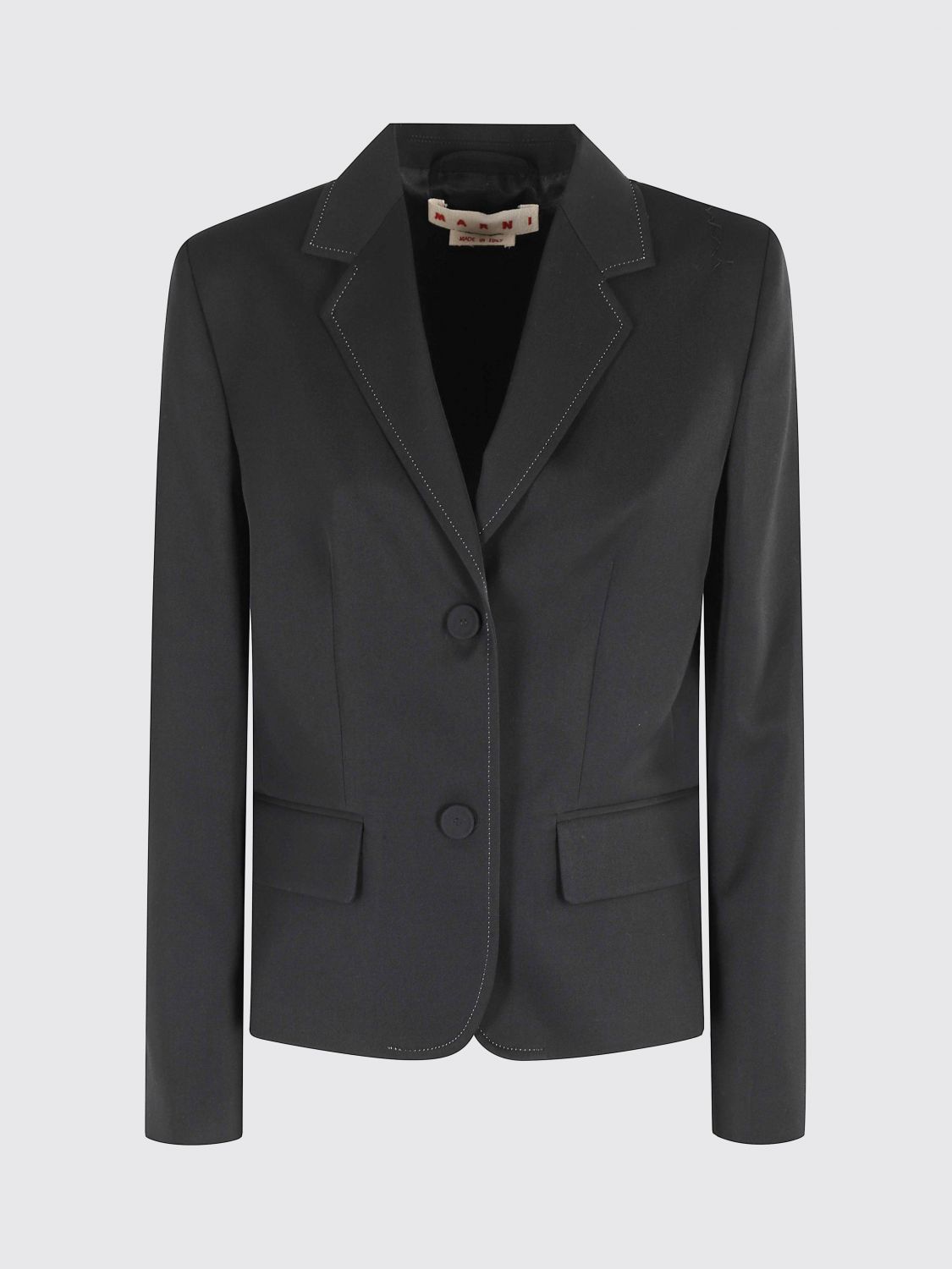 Marni Notched-lapel Two-button Jacket In Black