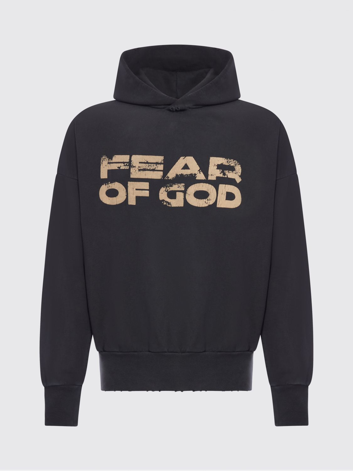 Fear Of God Hooded Knitwear With Ribbed Cuffs And Hem In Black