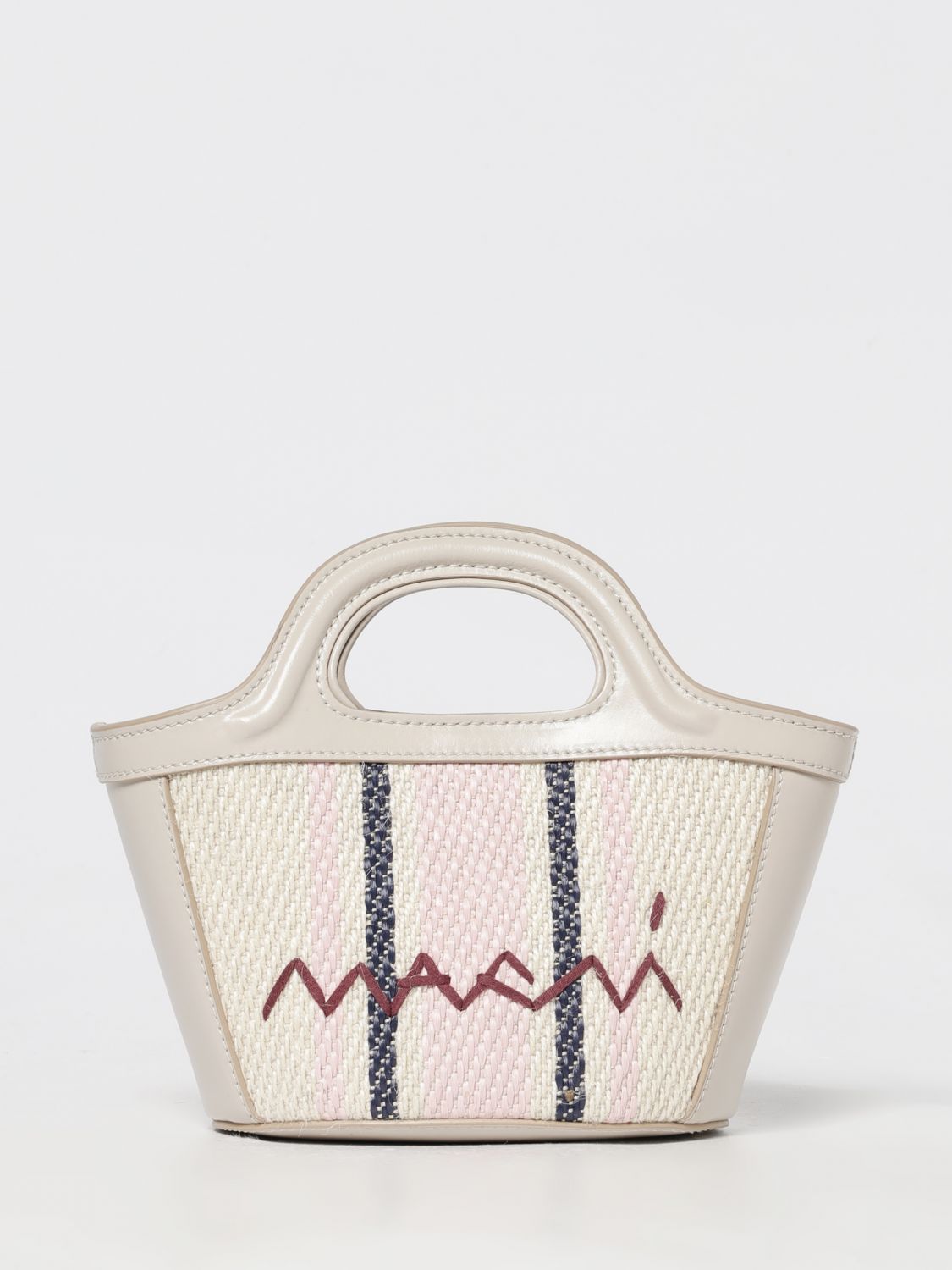 Borsa Tropicalia Micro Marni in pelle e canvas jacquard