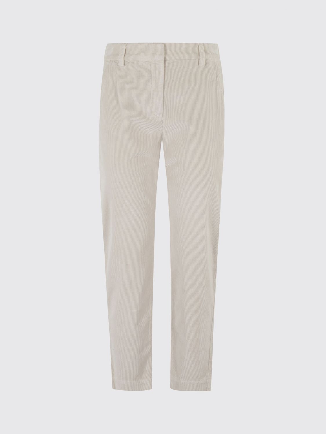 Eleventy Ribbed Tailored Trousers With Angled Pockets In Neutral