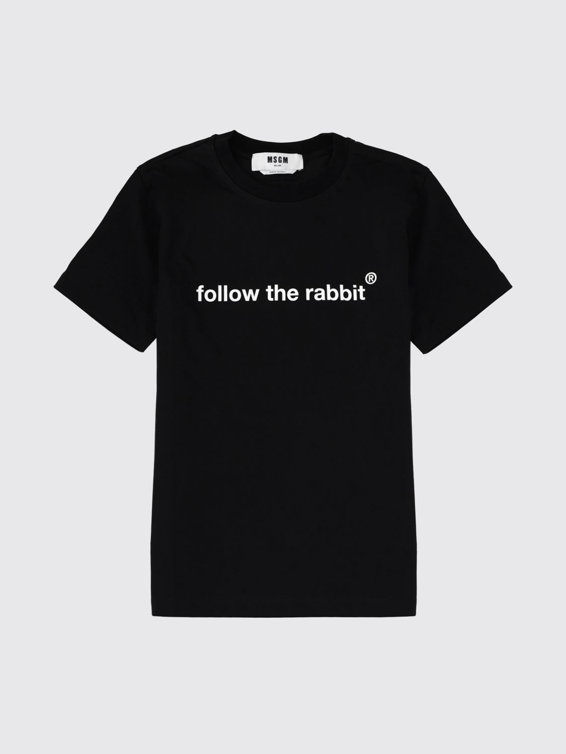 Msgm "follow The Rabbit" T-shirt In Black