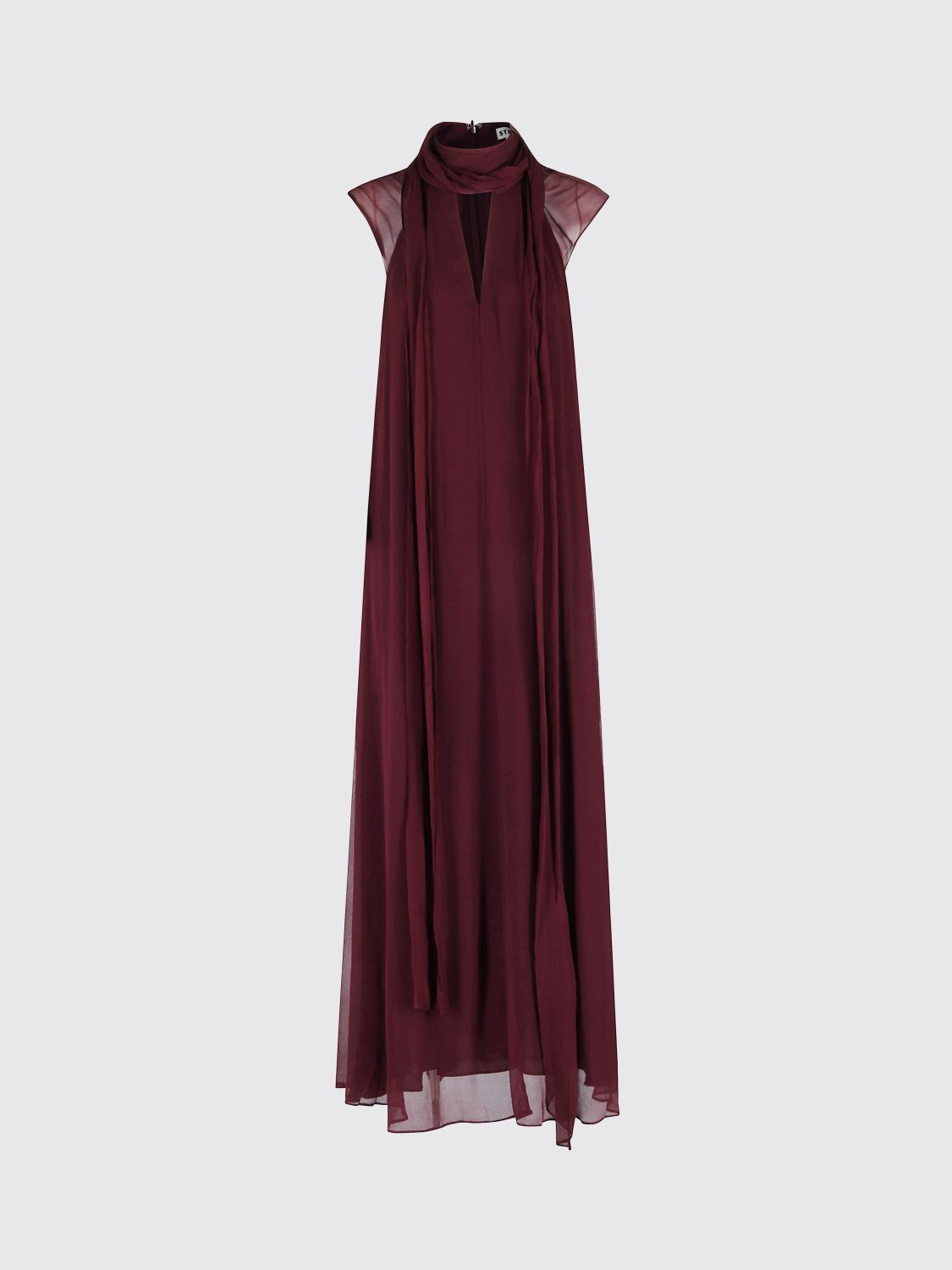 Staud Camilla Sheer-panel Maxi Dress In Purple
