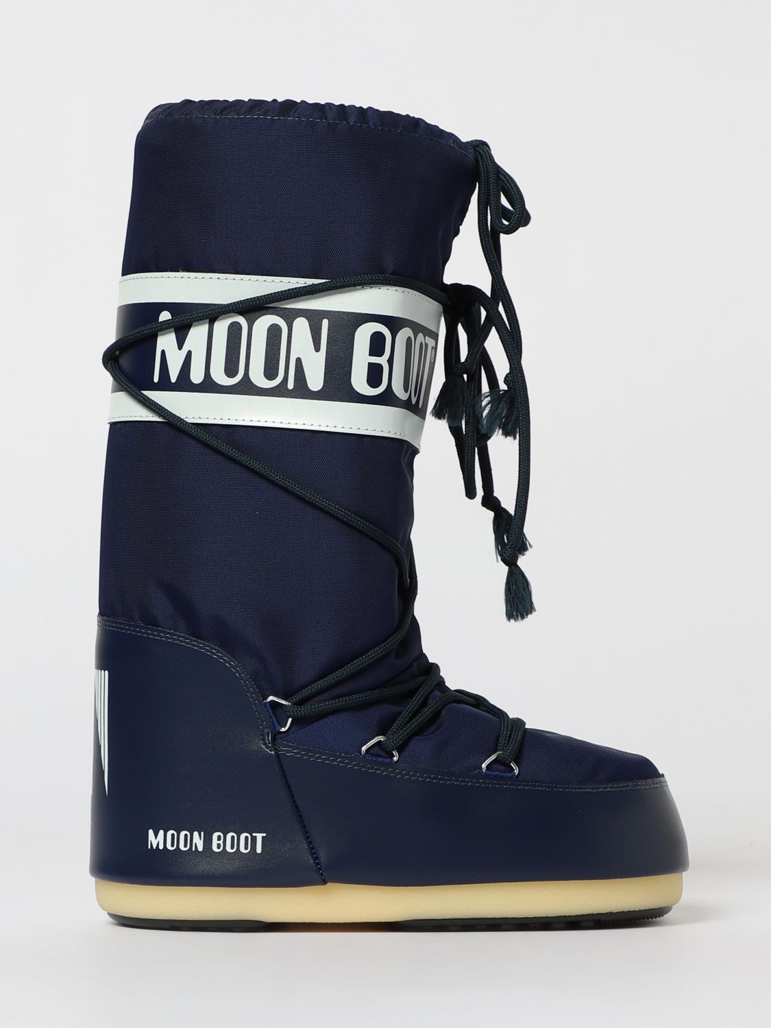 Moon Boot Flat Ankle Boot Woman Color Blue In Black