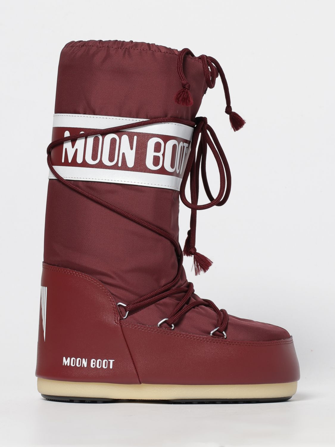 Moon Boot Burgundy Nylon And Synthetic Leather Icon Boots In Burgundy