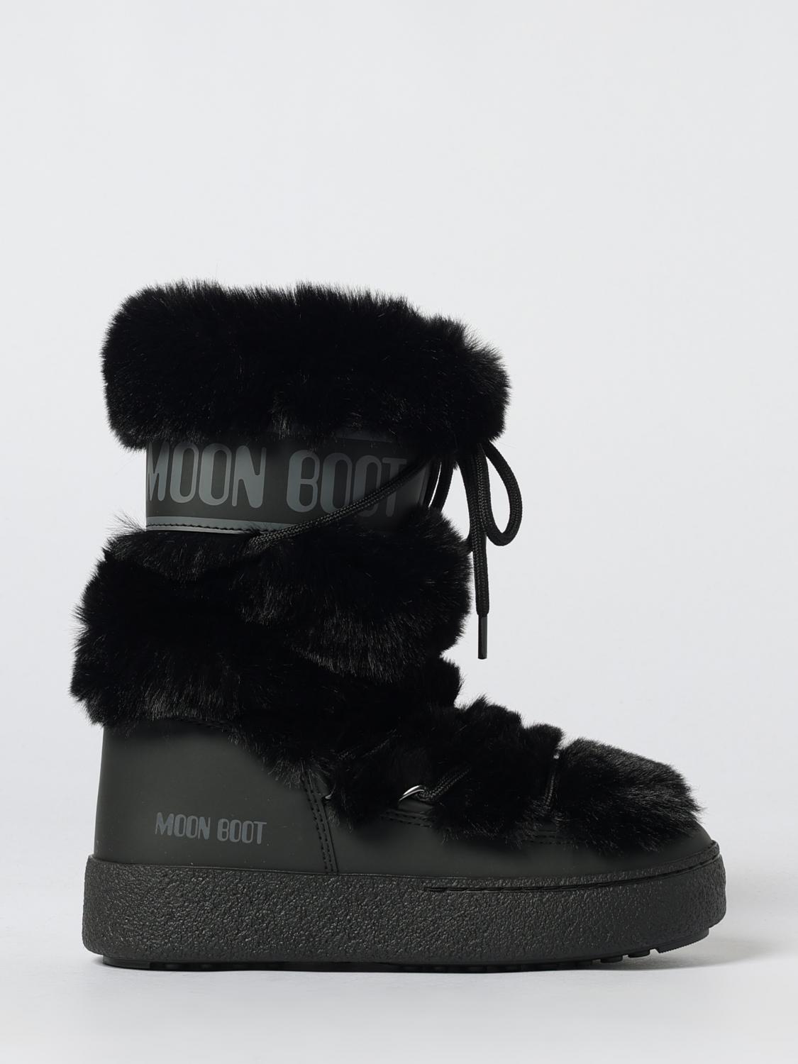 Moon Boot Boot "ltrack High Faux-fur" In Black