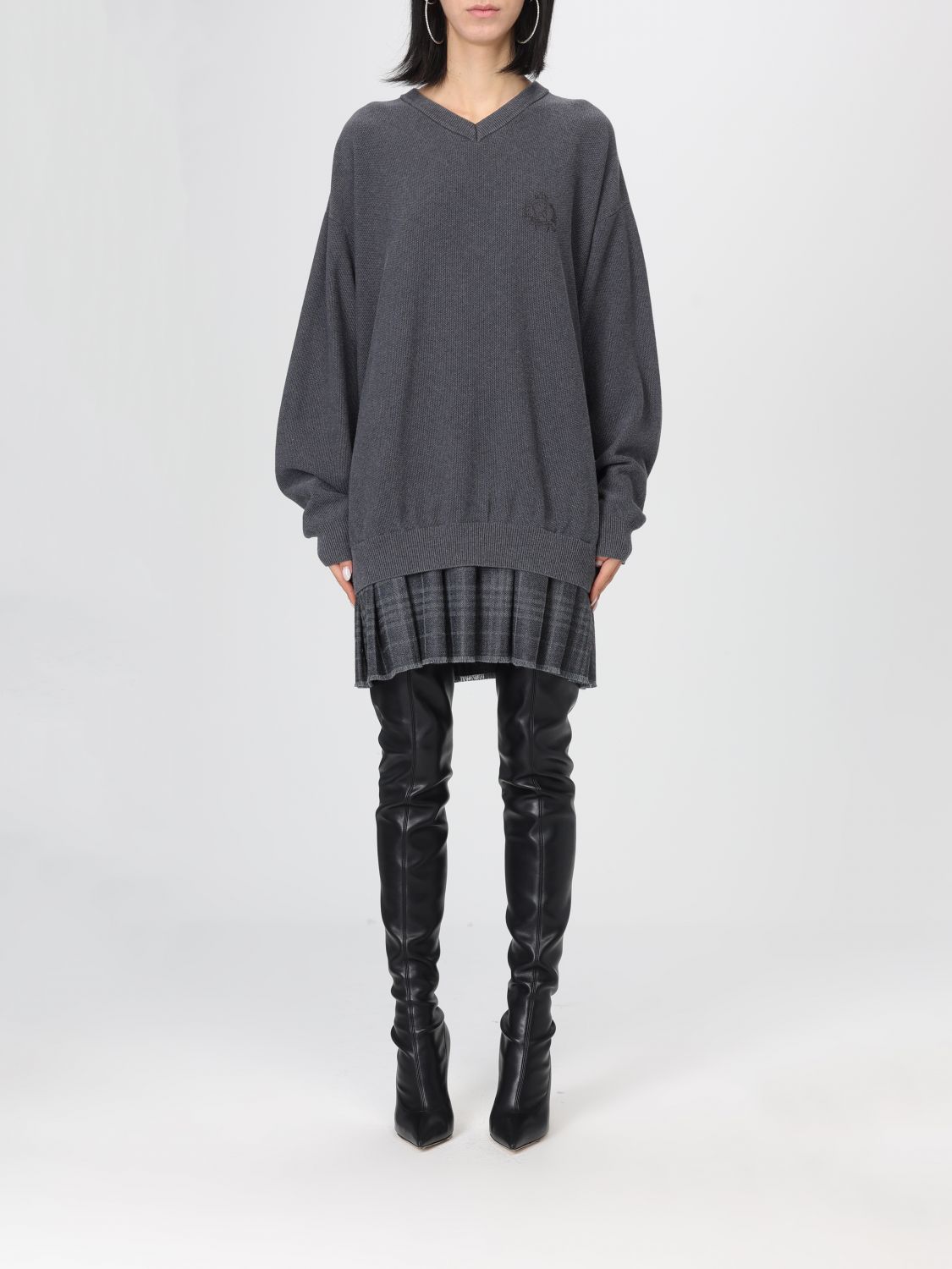 Balenciaga Dress Woman Color Grey In Gray