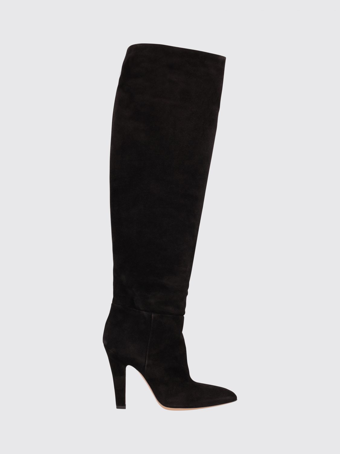 Paris Texas Over-the-knee Suede Pointed Toe Boots In Black