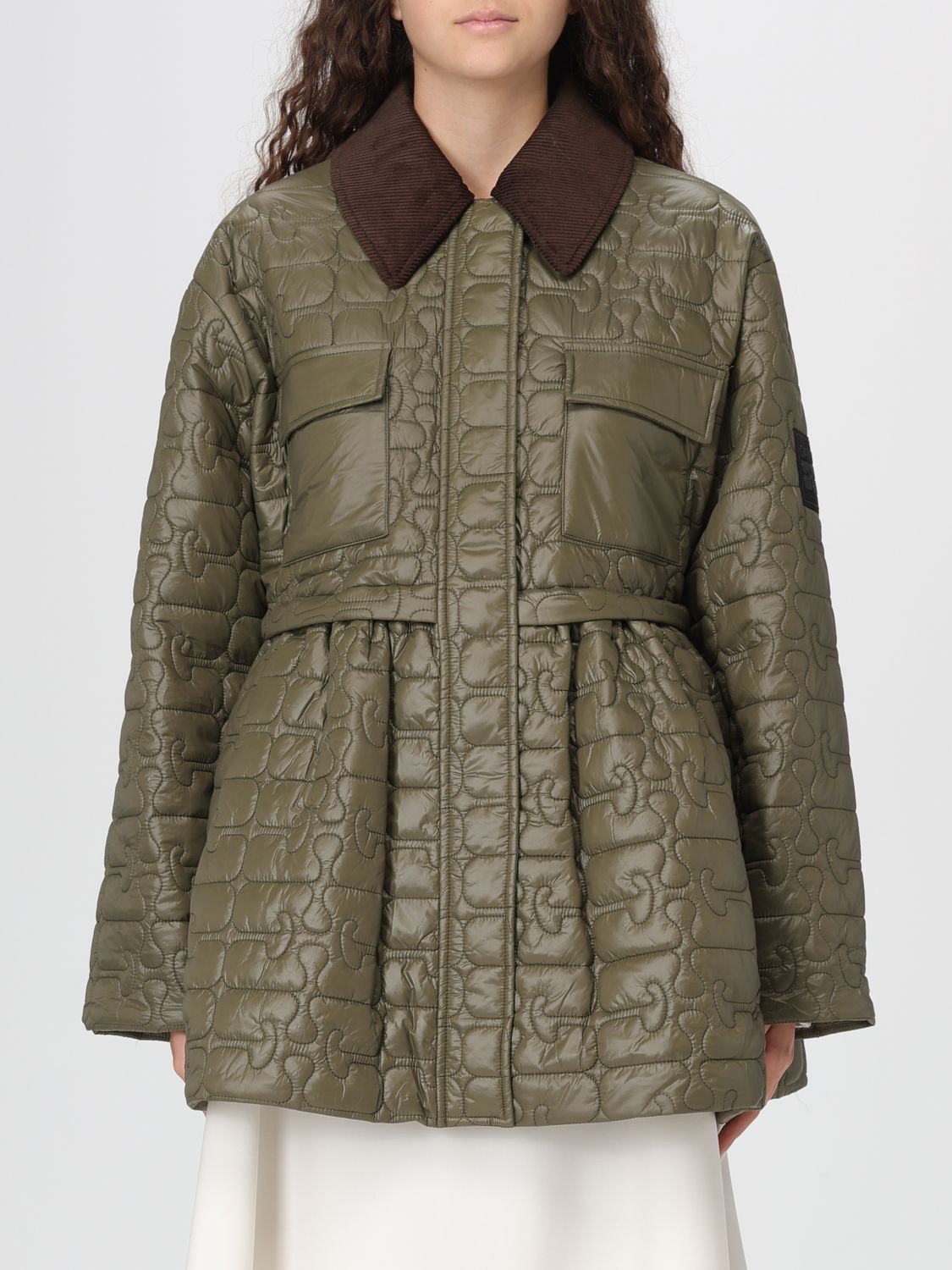 Ganni Coats Kalamata In Green