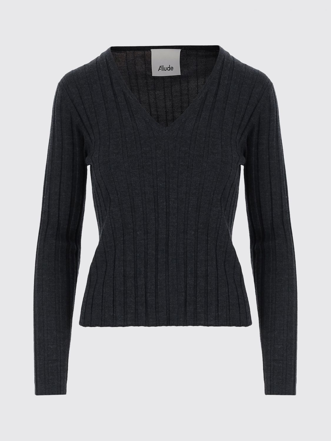 Allude Wool Sweater With Striped Pattern In Blue