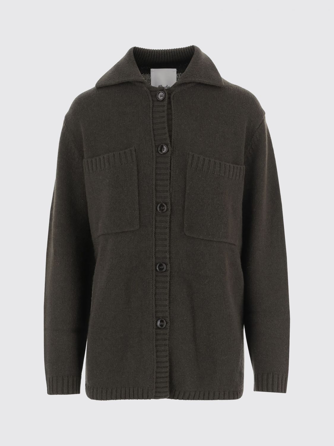 Allude Wool And Cashmere Cardigan In Brown