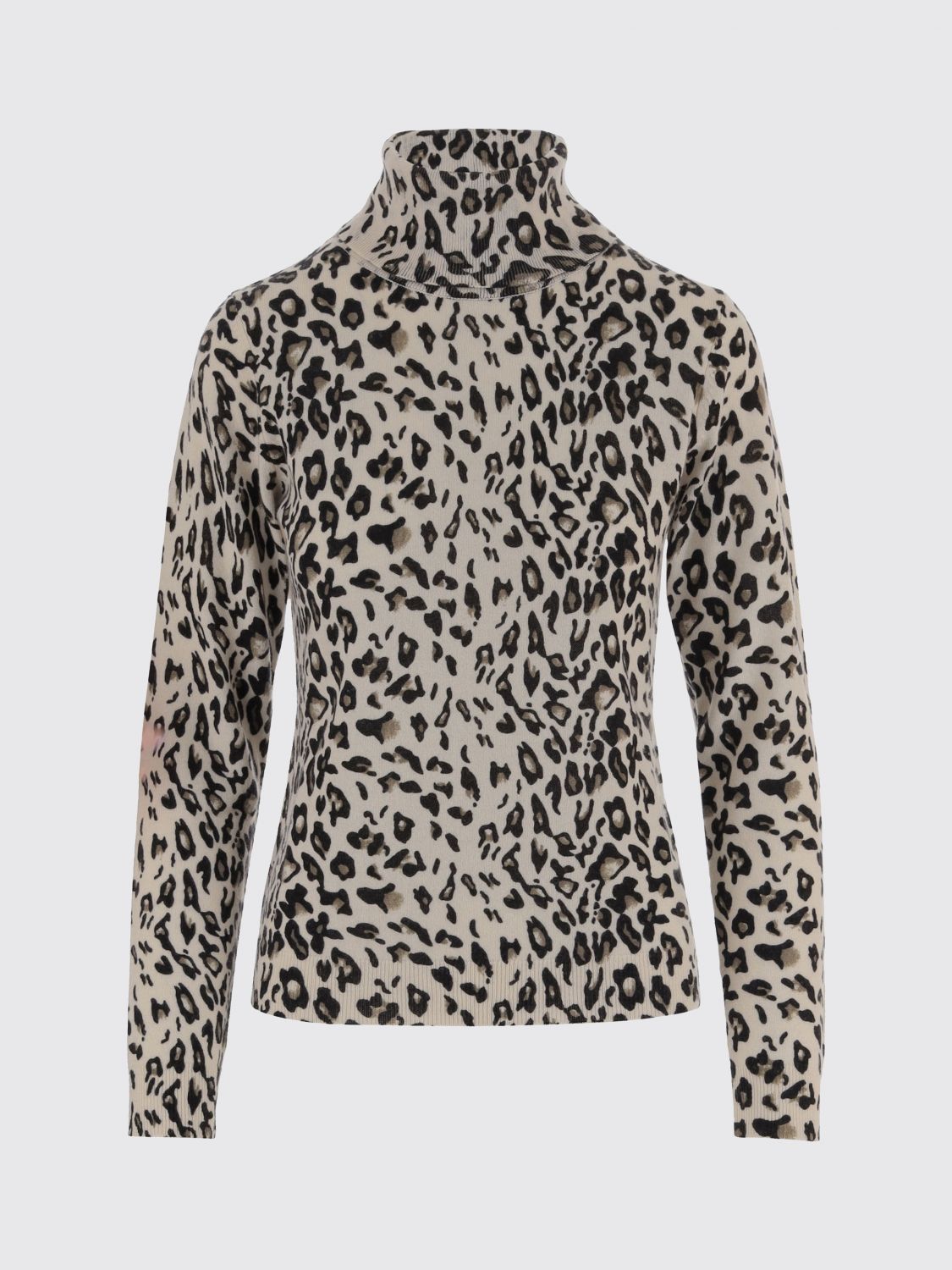 Allude Animal Print Wool And Cashmere Sweater In Multi